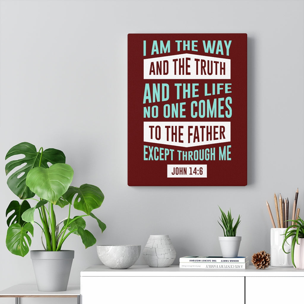 Scripture Walls The Way John 14:6 Bible Verse Canvas Christian Wall Art Ready to Hang Unframed-Express Your Love Gifts