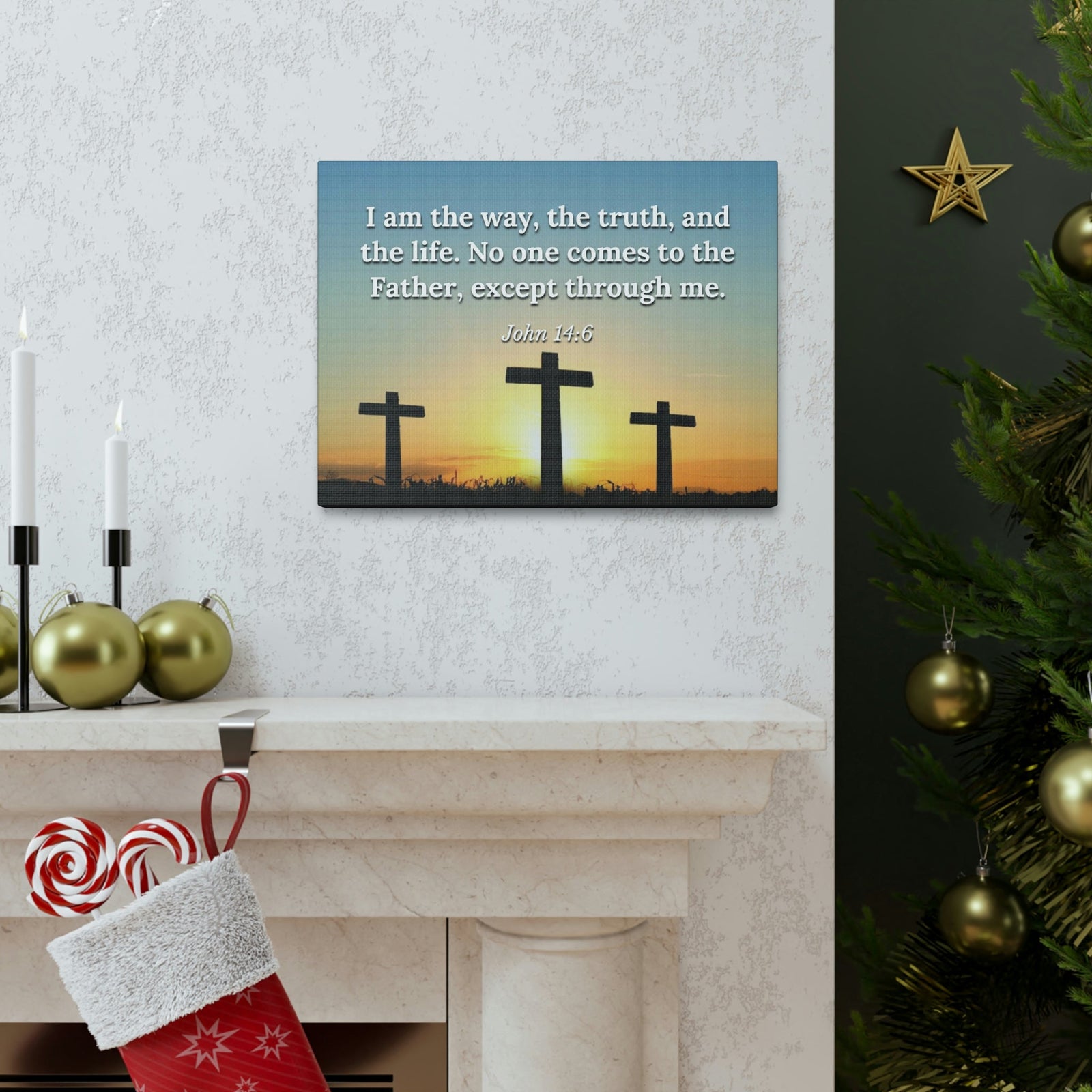 Scripture Walls The Way John 14:6 Sunset Christian Wall Art Bible Verse Print Ready to Hang Unframed-Express Your Love Gifts