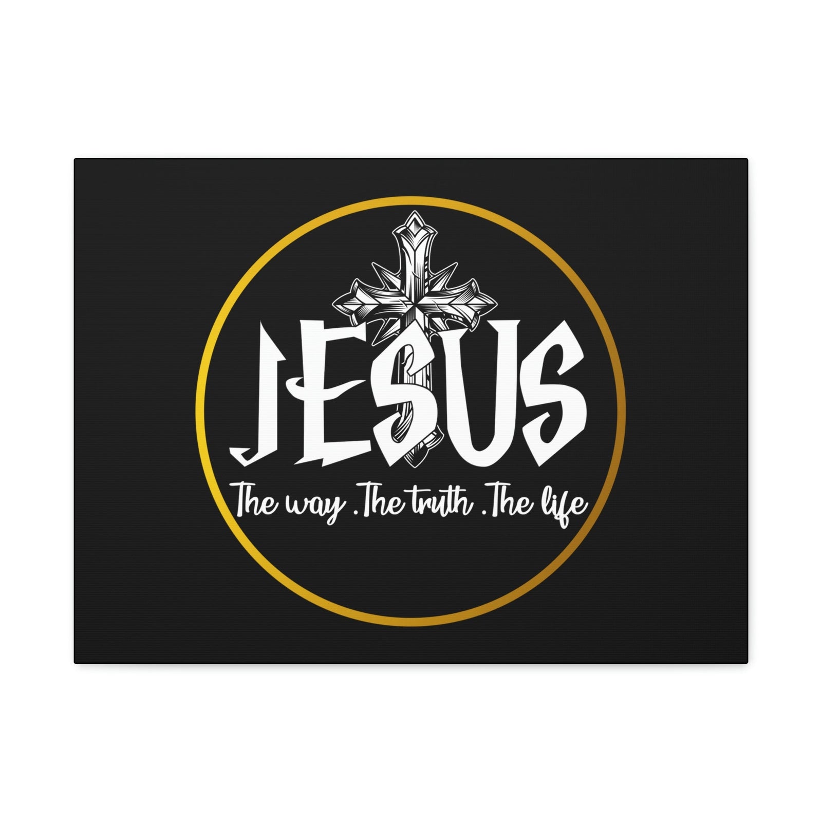 Scripture Walls The Way, The Truth, The Life John 14:6 Black Christian Wall Art Bible Verse Print Ready to Hang Unframed-Express Your Love Gifts