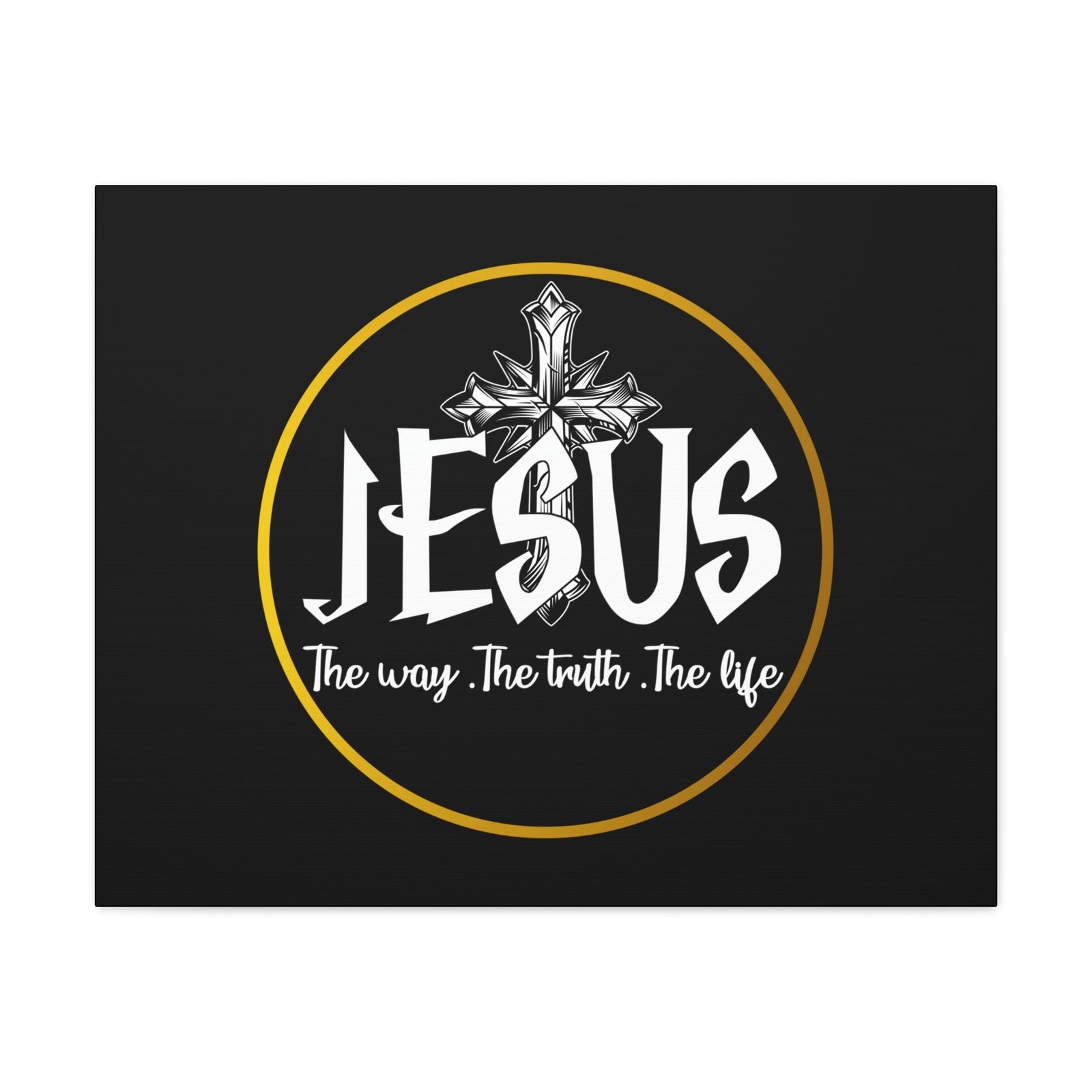 Scripture Walls The Way, The Truth, The Life John 14:6 Black Christian Wall Art Bible Verse Print Ready to Hang Unframed-Express Your Love Gifts