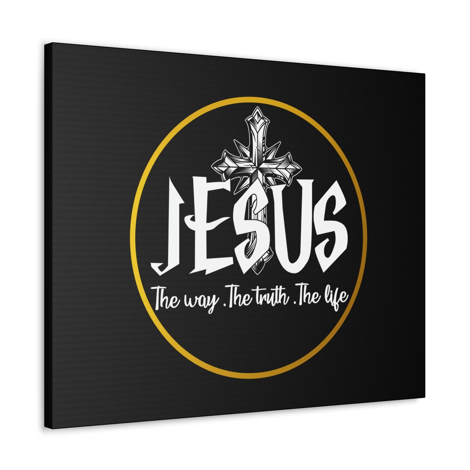 Scripture Walls The Way, The Truth, The Life John 14:6 Black Christian Wall Art Bible Verse Print Ready to Hang Unframed-Express Your Love Gifts