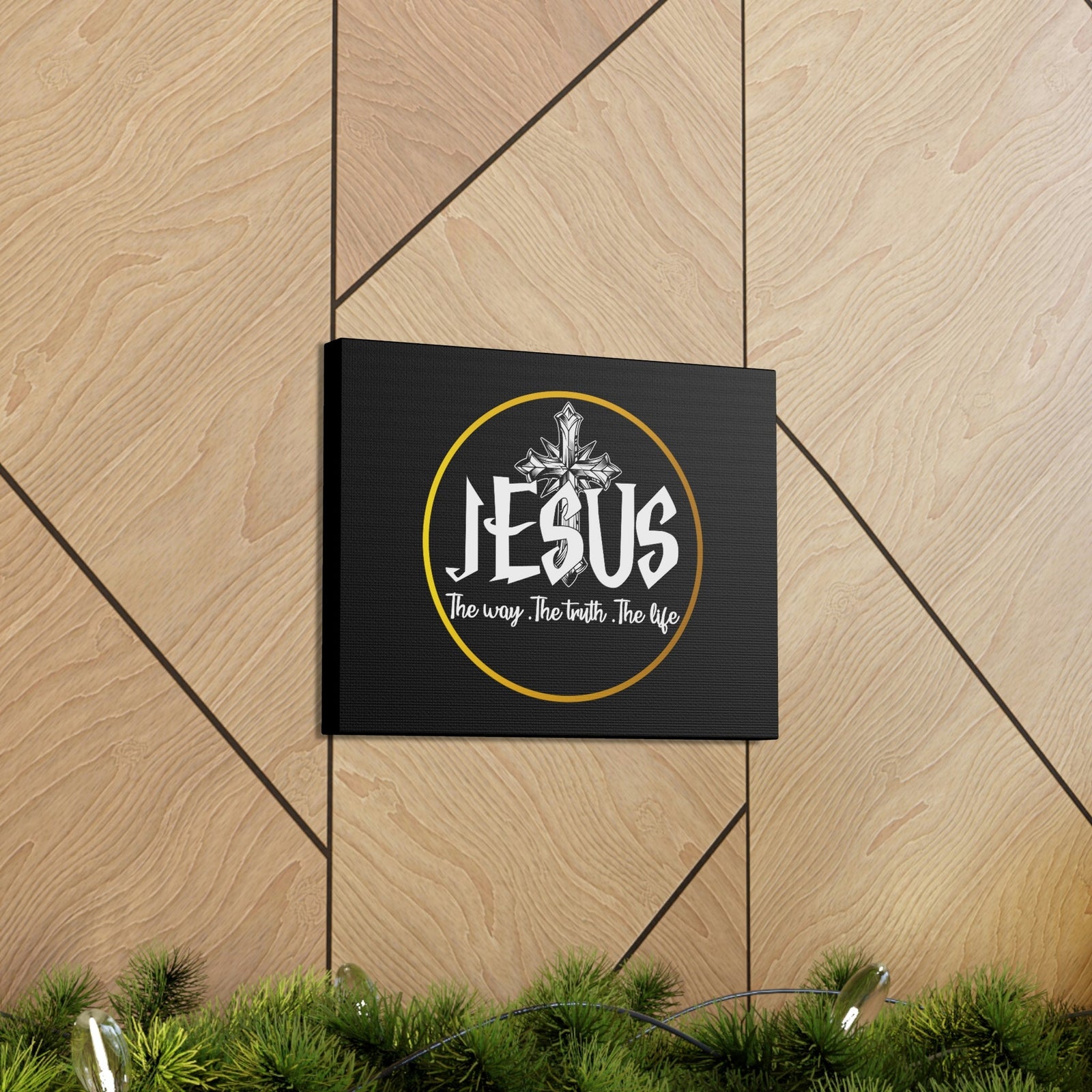 Scripture Walls The Way, The Truth, The Life John 14:6 Black Christian Wall Art Bible Verse Print Ready to Hang Unframed-Express Your Love Gifts