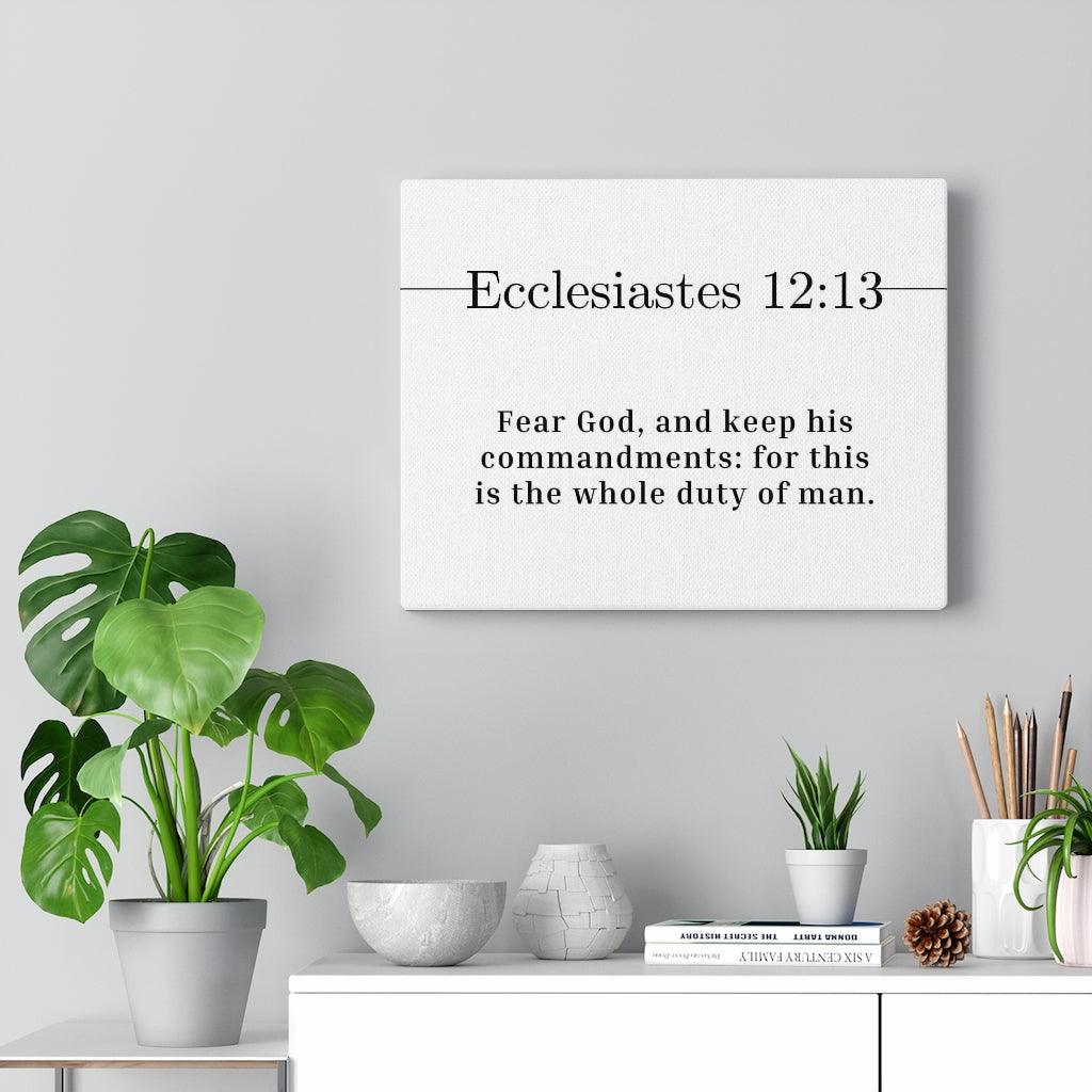 Scripture Walls The Whole Duty Ecclesiastes 12:13 Bible Verse Canvas Christian Wall Art Ready to Hang Unframed-Express Your Love Gifts