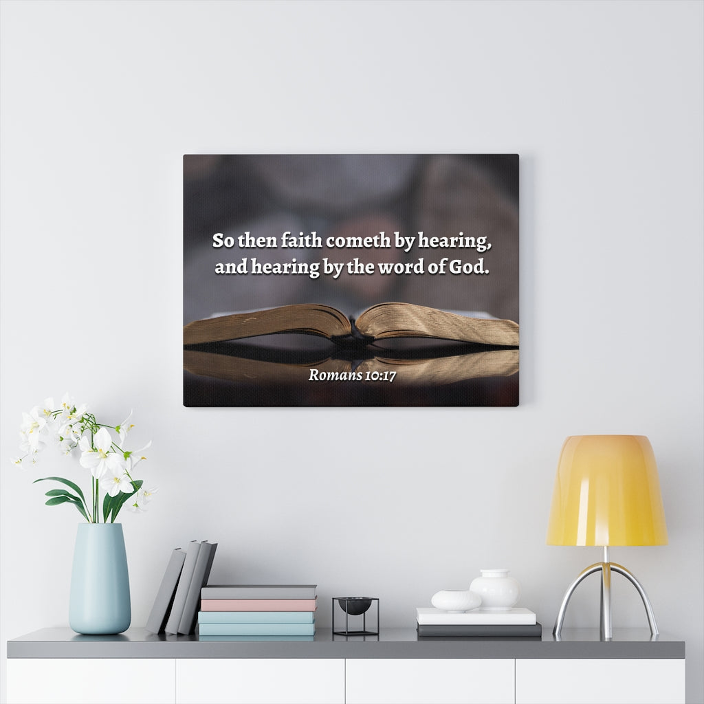 Scripture Walls The Word Romans 10:17 Bible Verse Canvas Christian Wall Art Ready to Hang Unframed-Express Your Love Gifts