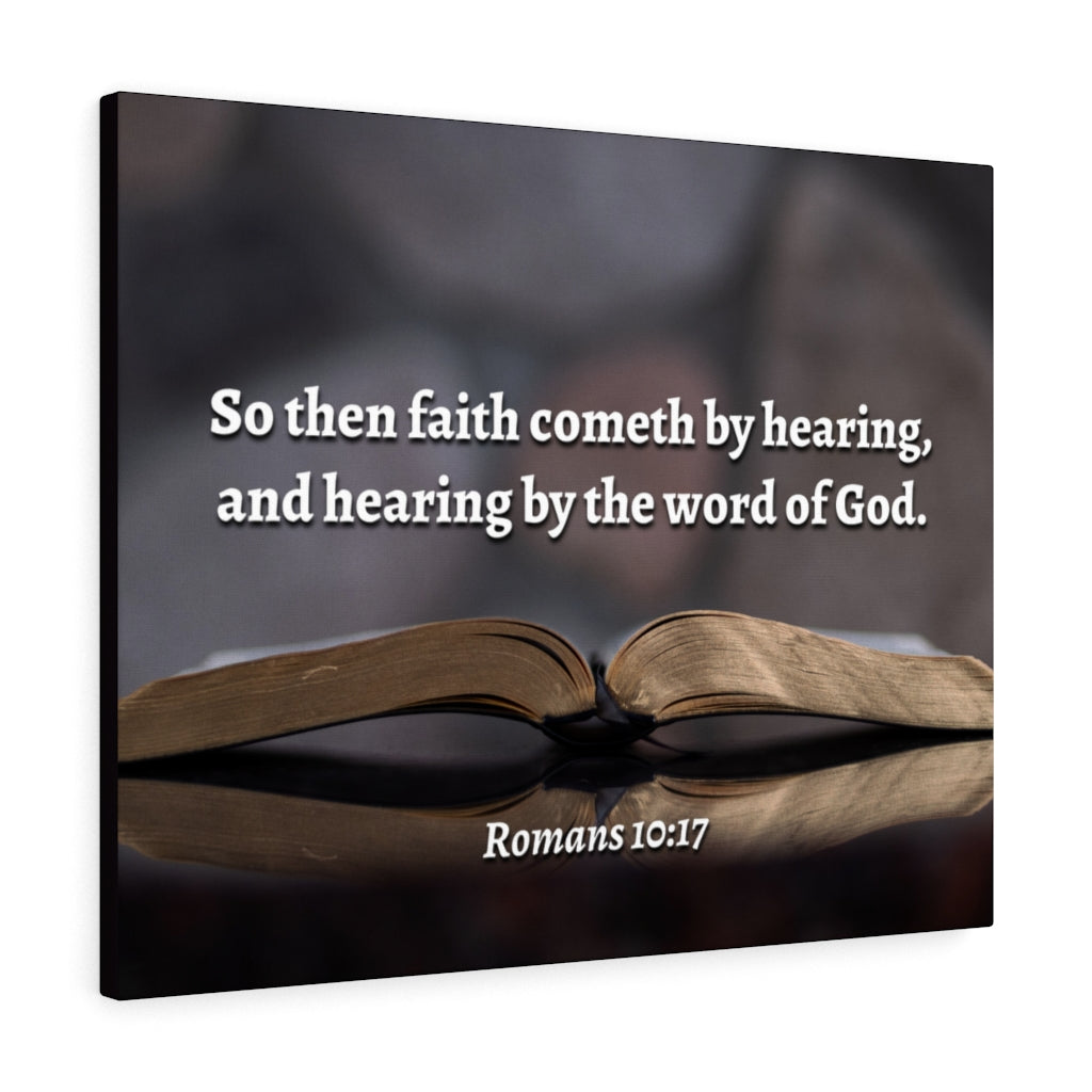 Scripture Walls The Word Romans 10:17 Bible Verse Canvas Christian Wall Art Ready to Hang Unframed-Express Your Love Gifts