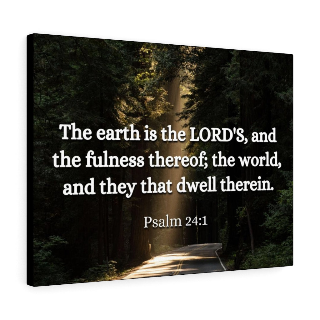 Scripture Walls The World Psalm 24:1 Bible Verse Canvas Christian Wall Art Ready to Hang Unframed-Express Your Love Gifts