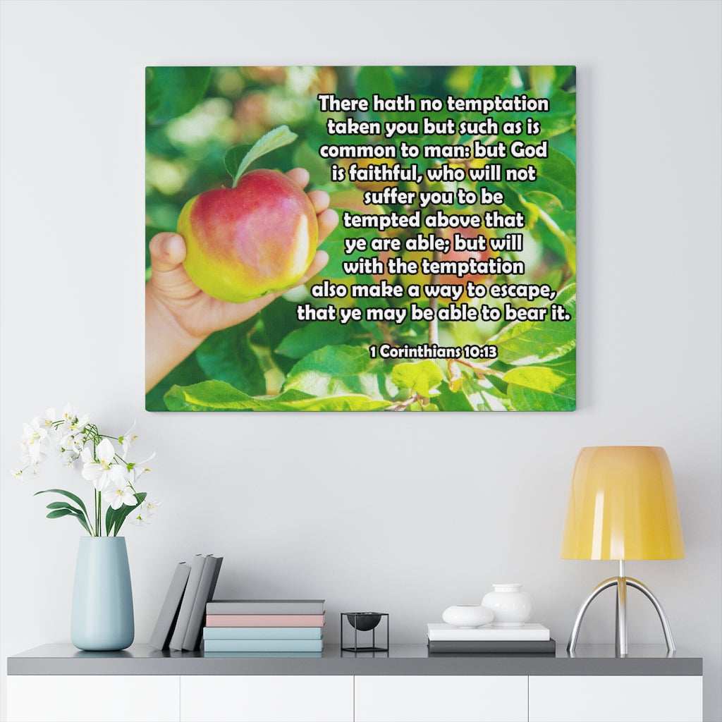 Scripture Walls There Hath No Temptation 1 Corinthians 10:13 Bible Verse Canvas Christian Wall Art Ready to Hang Unframed-Express Your Love Gifts