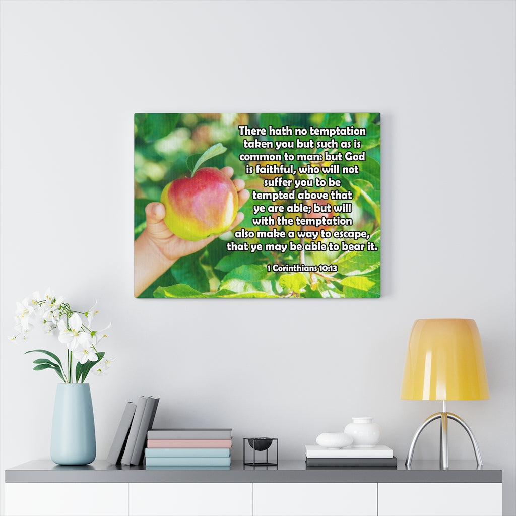Scripture Walls There Hath No Temptation 1 Corinthians 10:13 Bible Verse Canvas Christian Wall Art Ready to Hang Unframed-Express Your Love Gifts