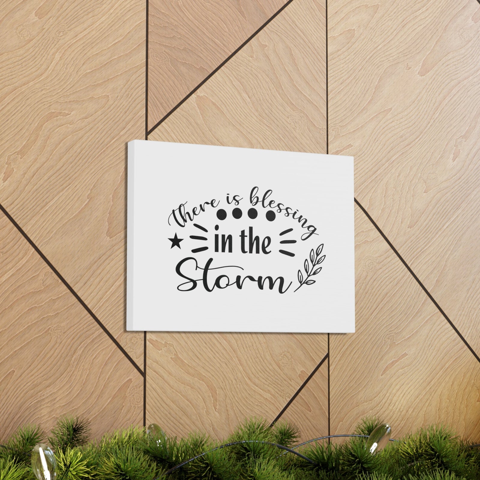 Scripture Walls There Is Blessing In The Storm Ephesians 5:20 Christian Wall Art Bible Verse Print Ready to Hang Unframed-Express Your Love Gifts