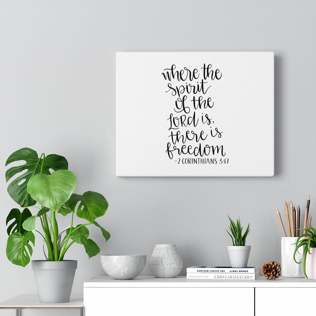 Scripture Walls There Is Freedom 2 Corinthians 3:17 Bible Verse Canvas Christian Wall Art Ready to Hang Unframed-Express Your Love Gifts