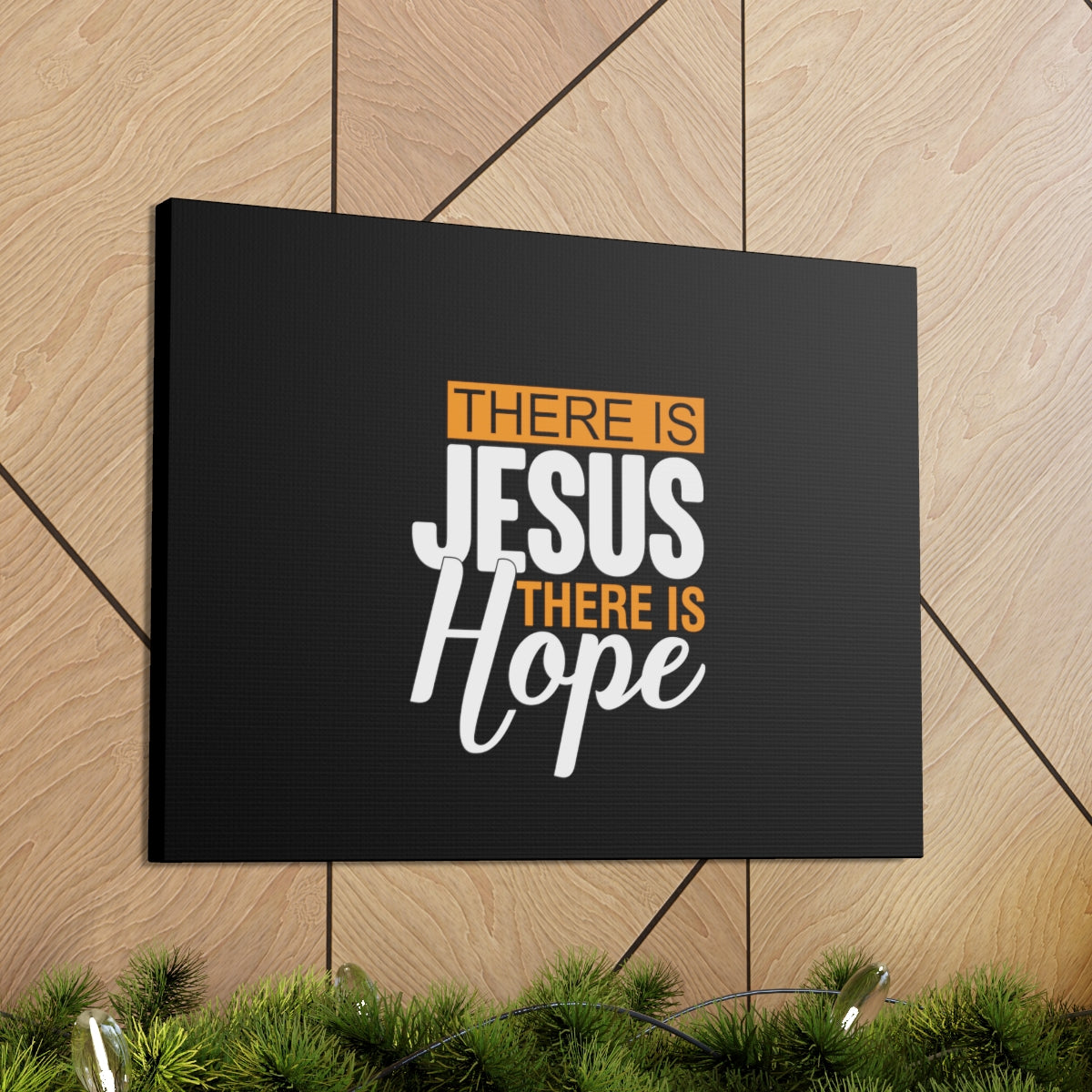 Scripture Walls There Is Jesus There Is Hope Titus 2:13 Black Christian Wall Art Bible Verse Print Ready to Hang Unframed-Express Your Love Gifts