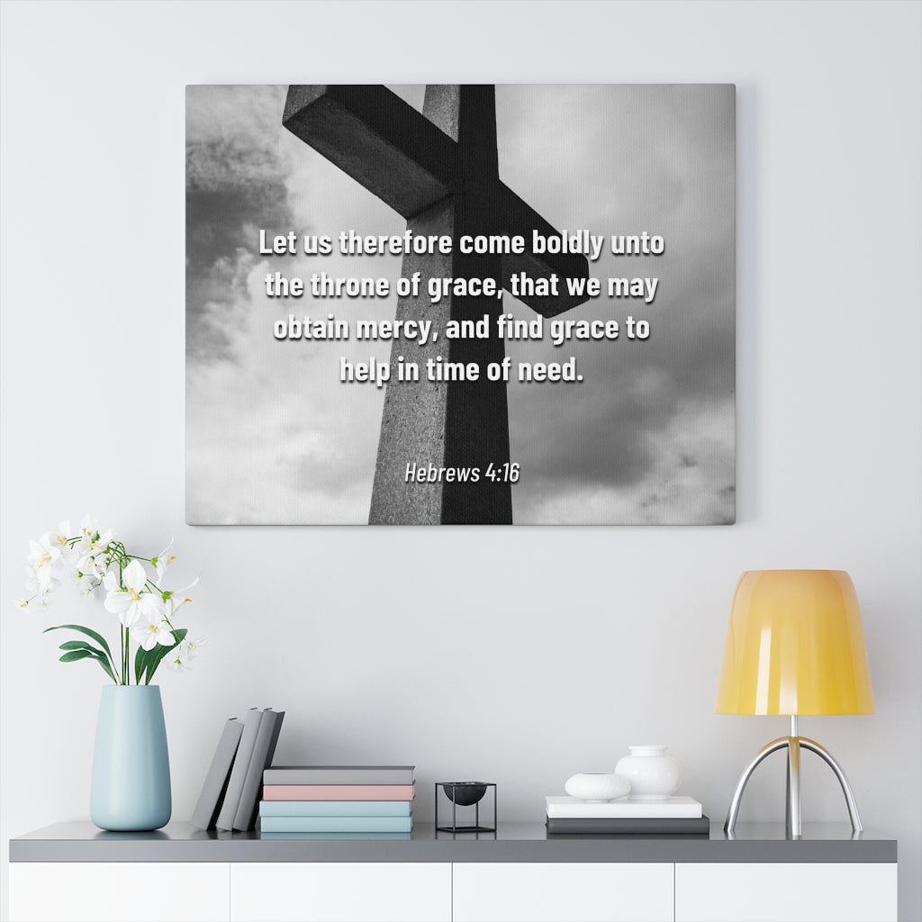 Scripture Walls Therefore Come Boldly Hebrews 4:16 Bible Verse Canvas Christian Wall Art Ready to Hang Unframed-Express Your Love Gifts