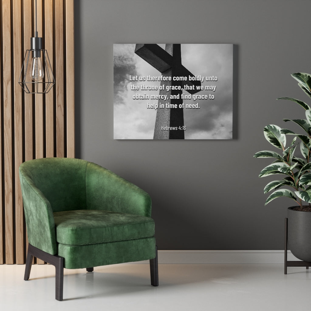Scripture Walls Therefore Come Boldly Hebrews 4:16 Bible Verse Canvas Christian Wall Art Ready to Hang Unframed-Express Your Love Gifts