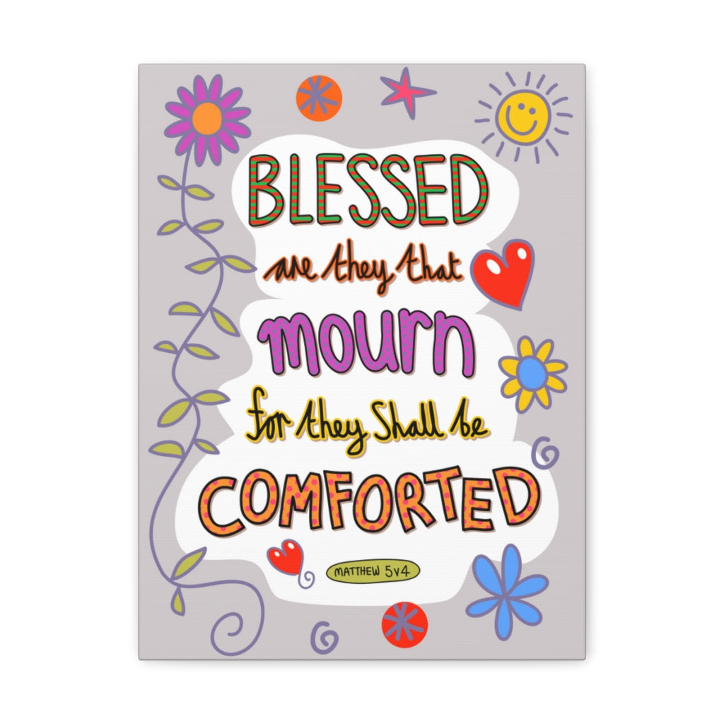 Scripture Walls They Shall Be Comforted Matthew 5:4 Bible Verse Canvas Christian Wall Art Ready to Hang Unframed-Express Your Love Gifts