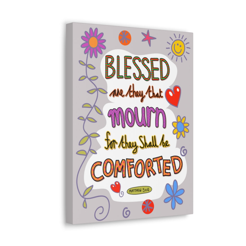 Scripture Walls They Shall Be Comforted Matthew 5:4 Bible Verse Canvas Christian Wall Art Ready to Hang Unframed-Express Your Love Gifts
