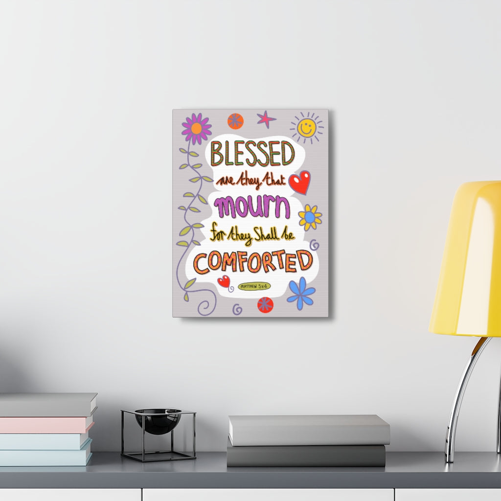 Scripture Walls They Shall Be Comforted Matthew 5:4 Bible Verse Canvas Christian Wall Art Ready to Hang Unframed-Express Your Love Gifts