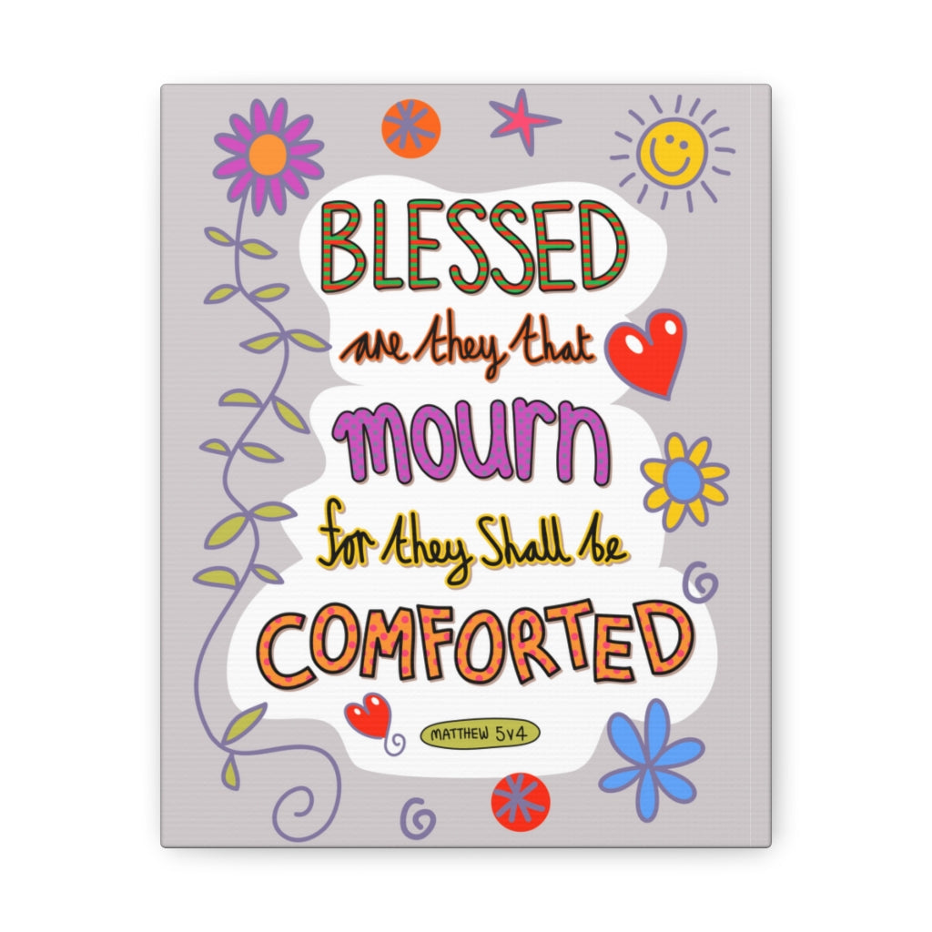 Scripture Walls They Shall Be Comforted Matthew 5:4 Bible Verse Canvas Christian Wall Art Ready to Hang Unframed-Express Your Love Gifts