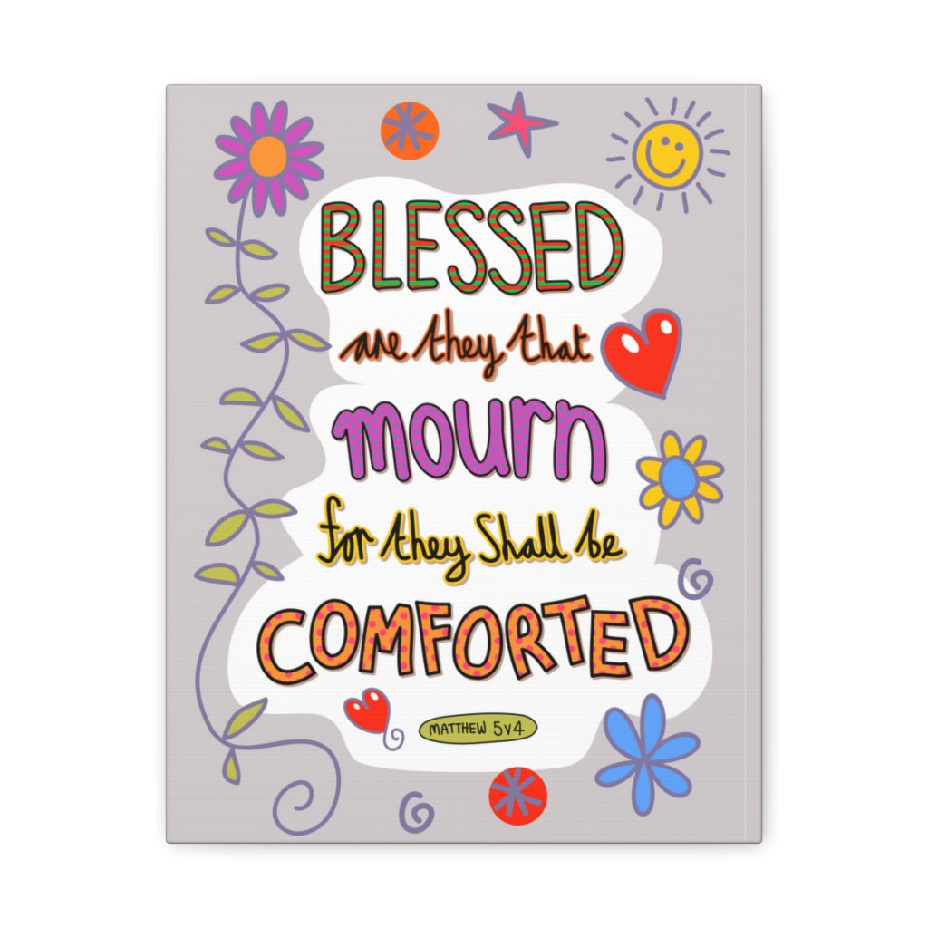 Scripture Walls They Shall Be Comforted Matthew 5:4 Bible Verse Canvas Christian Wall Art Ready to Hang Unframed-Express Your Love Gifts
