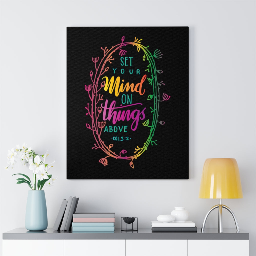 Scripture Walls Things Above Col 3:2 Bible Verse Canvas Christian Wall Art Ready to Hang Unframed-Express Your Love Gifts