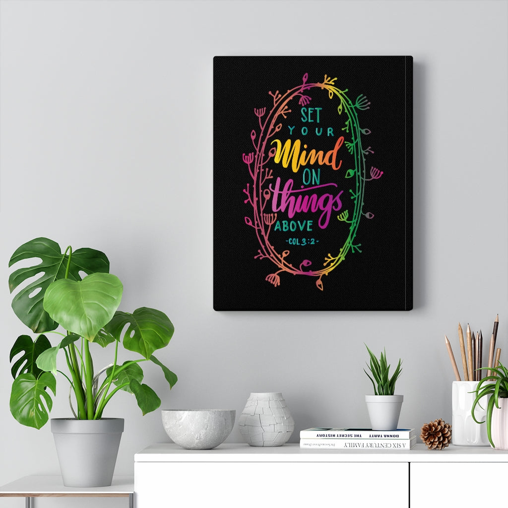 Scripture Walls Things Above Col 3:2 Bible Verse Canvas Christian Wall Art Ready to Hang Unframed-Express Your Love Gifts