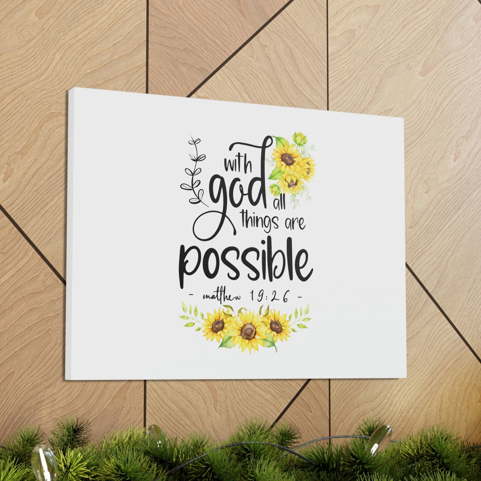 Scripture Walls Things Are Possible Matthew 19:26 Sunflower Christian Wall Art Bible Verse Print Ready to Hang Unframed-Express Your Love Gifts