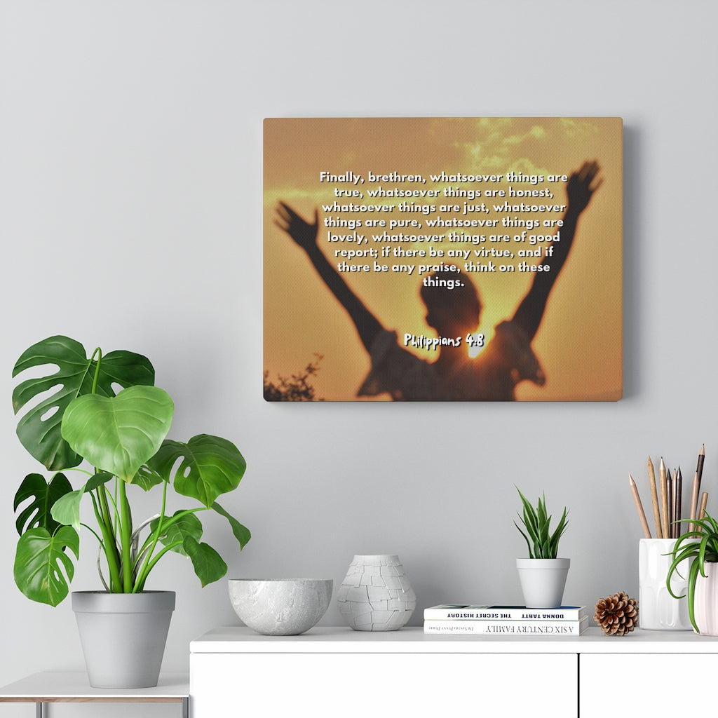 Scripture Walls Things Are True Philippians 4:8 Bible Verse Canvas Christian Wall Art Ready to Hang Unframed-Express Your Love Gifts