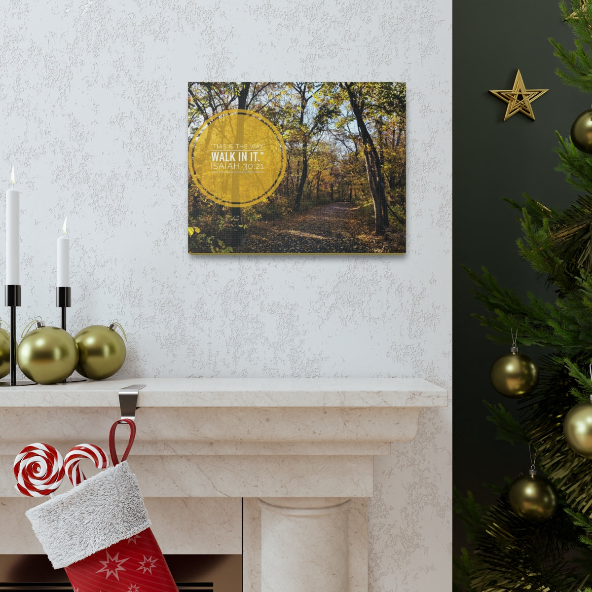 Scripture Walls This Is The Way Walk In It Isaiah 30:21 Bible Verse Canvas Christian Wall Art Bible Verse Print Ready To Hang Unframed-Express Your Love Gifts