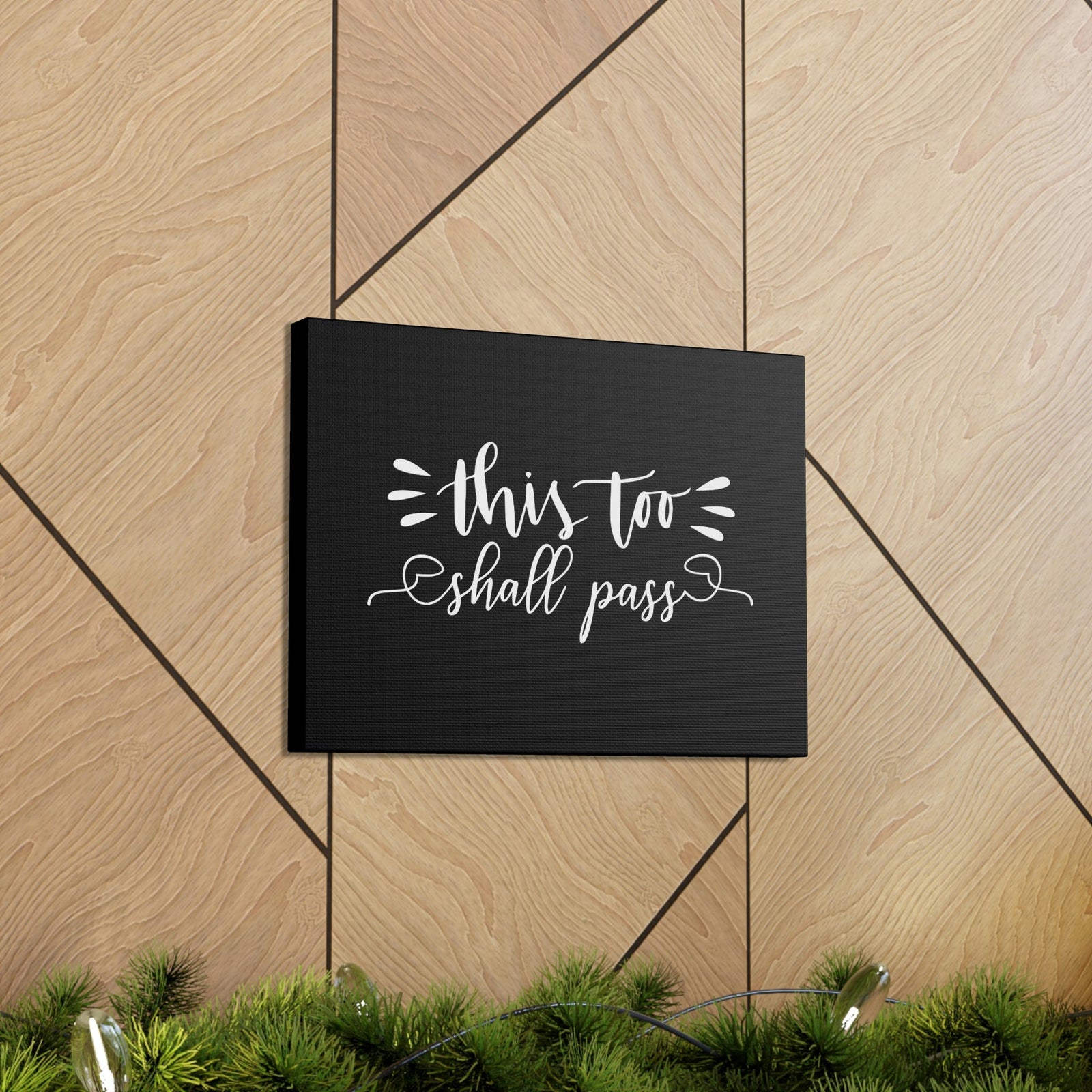 Scripture Walls This Too Shall Pass 2 Corinthians 4:18 Black Christian Wall Art Bible Verse Print Ready to Hang Unframed-Express Your Love Gifts