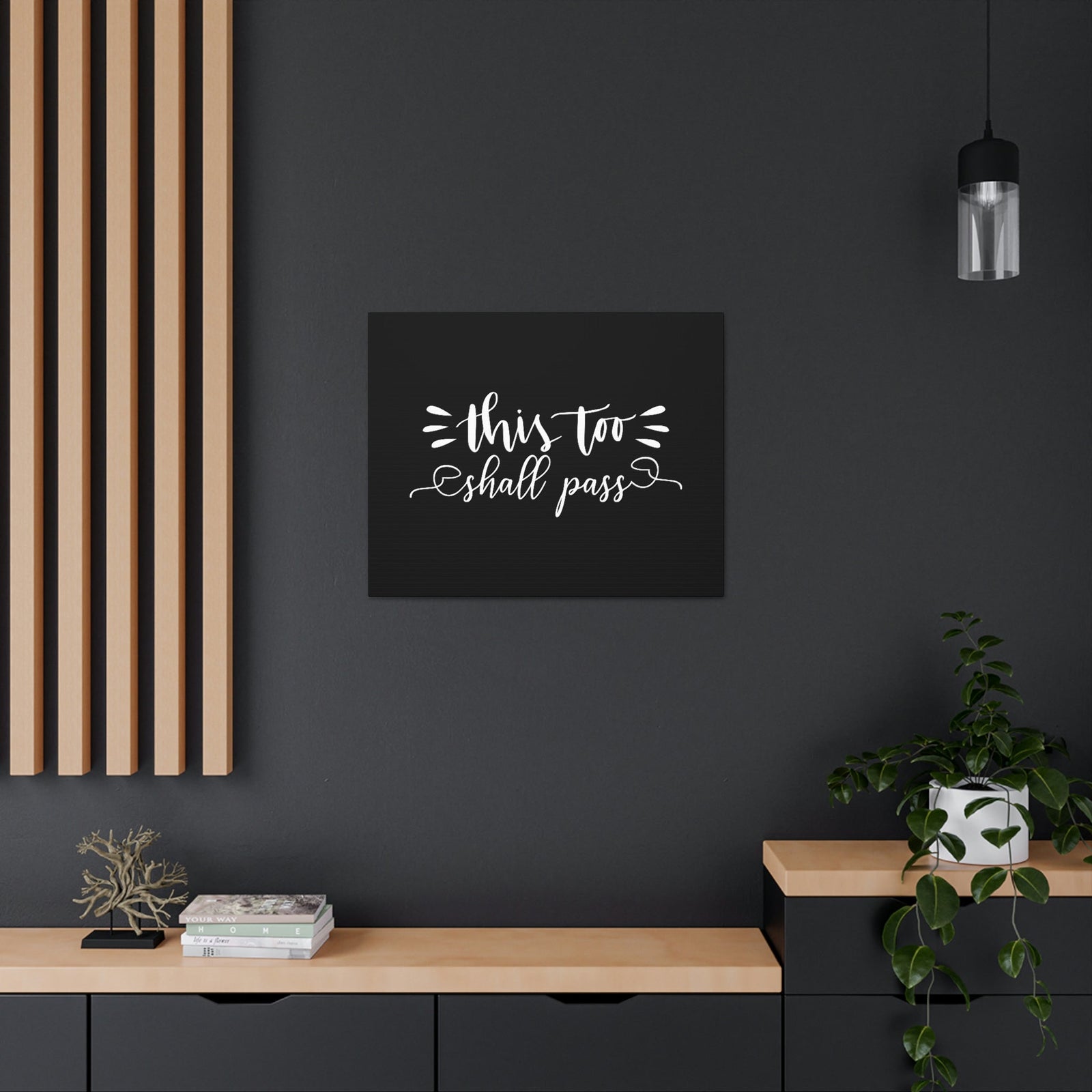 Scripture Walls This Too Shall Pass 2 Corinthians 4:18 Black Christian Wall Art Bible Verse Print Ready to Hang Unframed-Express Your Love Gifts