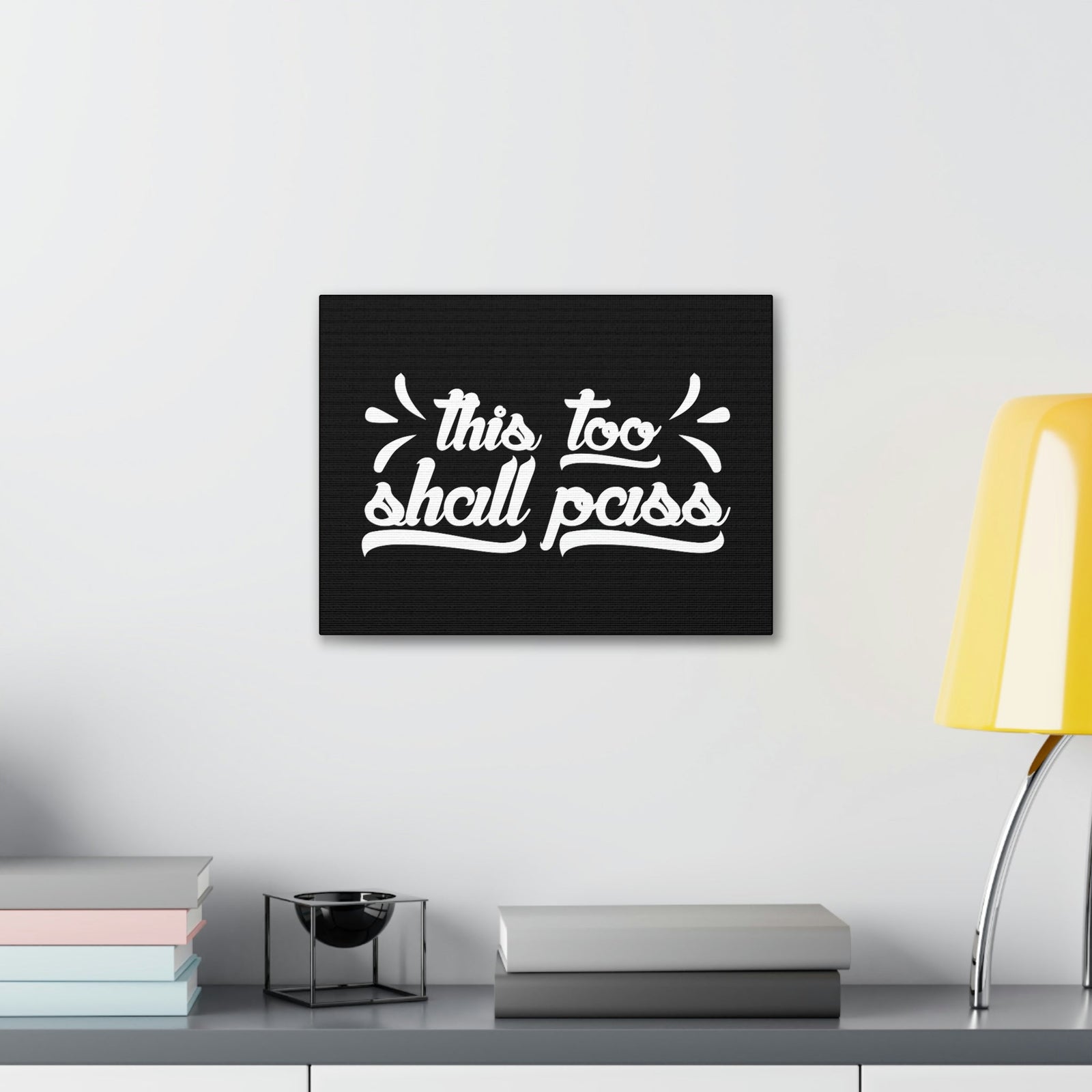 Scripture Walls This Too Shall Pass 2 Corinthians 4:18 White Christian Wall Art Bible Verse Print Ready to Hang Unframed-Express Your Love Gifts