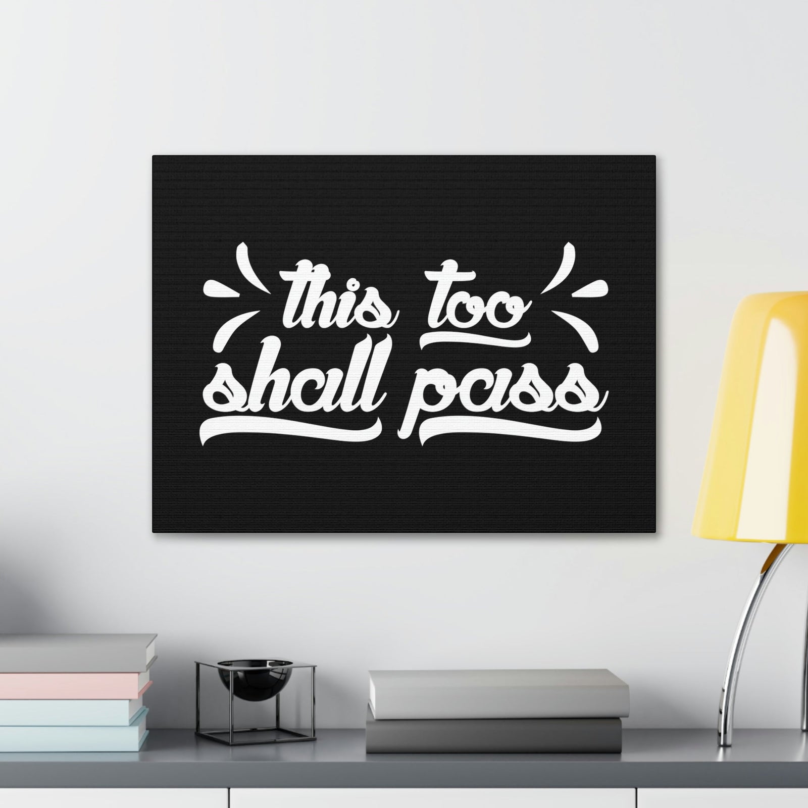 Scripture Walls This Too Shall Pass 2 Corinthians 4:18 White Christian Wall Art Bible Verse Print Ready to Hang Unframed-Express Your Love Gifts