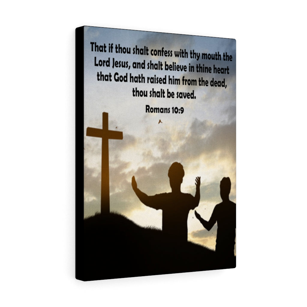 Scripture Walls Thou Shalt Confess Romans 10:9 Christian Home Decor Bible Art Unframed-Express Your Love Gifts