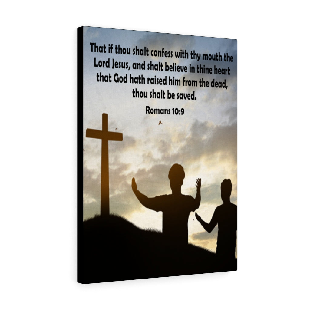 Scripture Walls Thou Shalt Confess Romans 10:9 Christian Home Decor Bible Art Unframed-Express Your Love Gifts