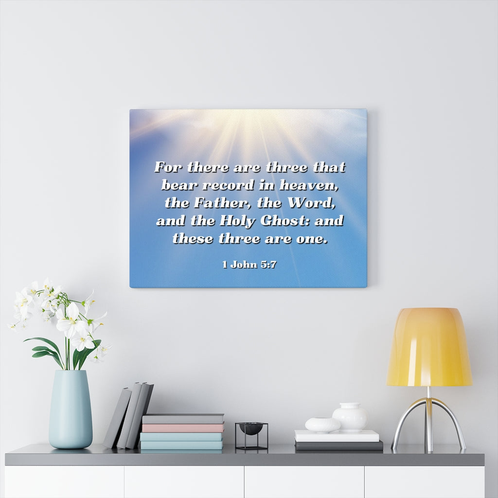 Scripture Walls Three Are One 1 John 5:7 Bible Verse Canvas Christian Wall Art Ready to Hang Unframed-Express Your Love Gifts