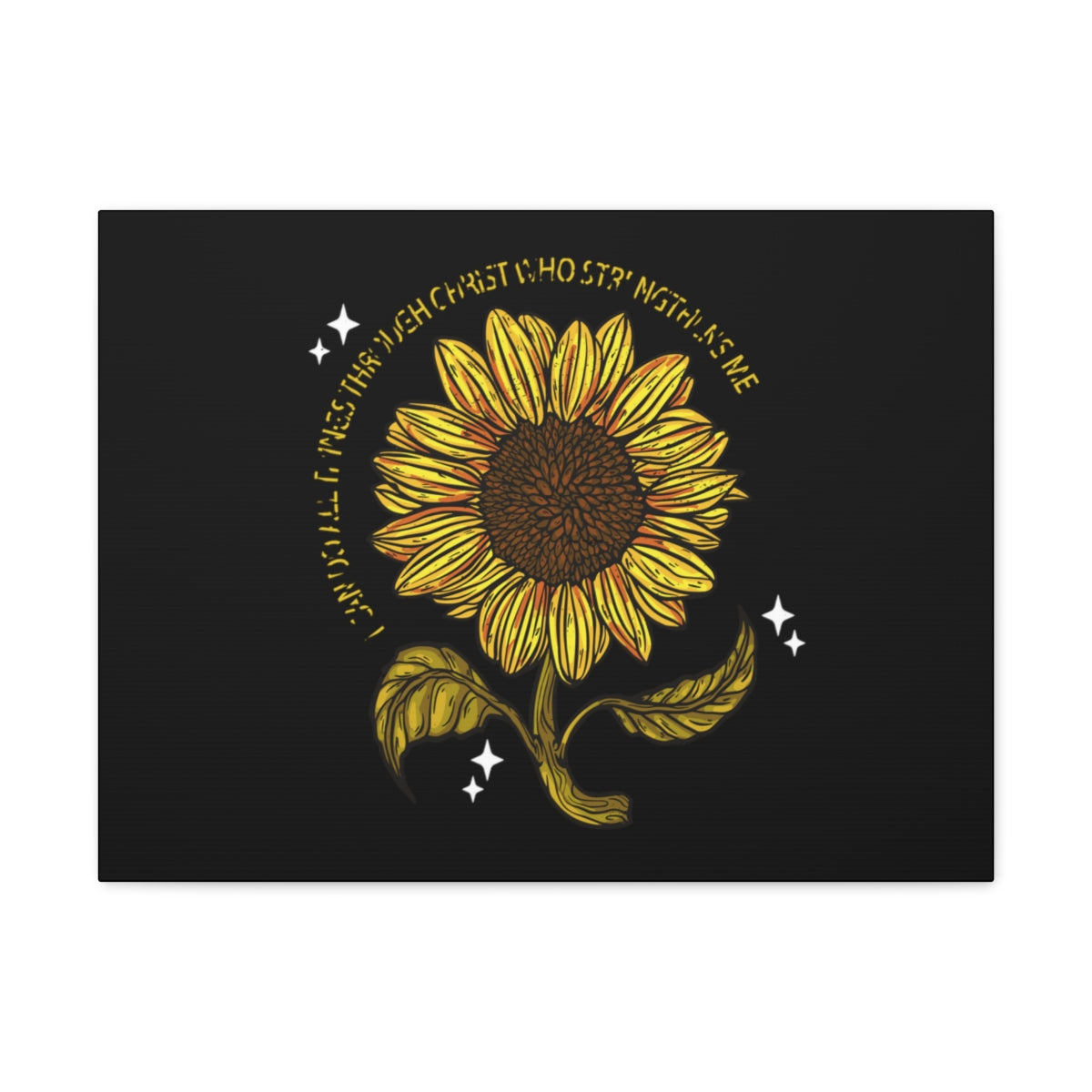 Scripture Walls Through Christ Sunflower Philippians 4:13 Christian Wall Art Bible Verse Print Ready to Hang Unframed-Express Your Love Gifts