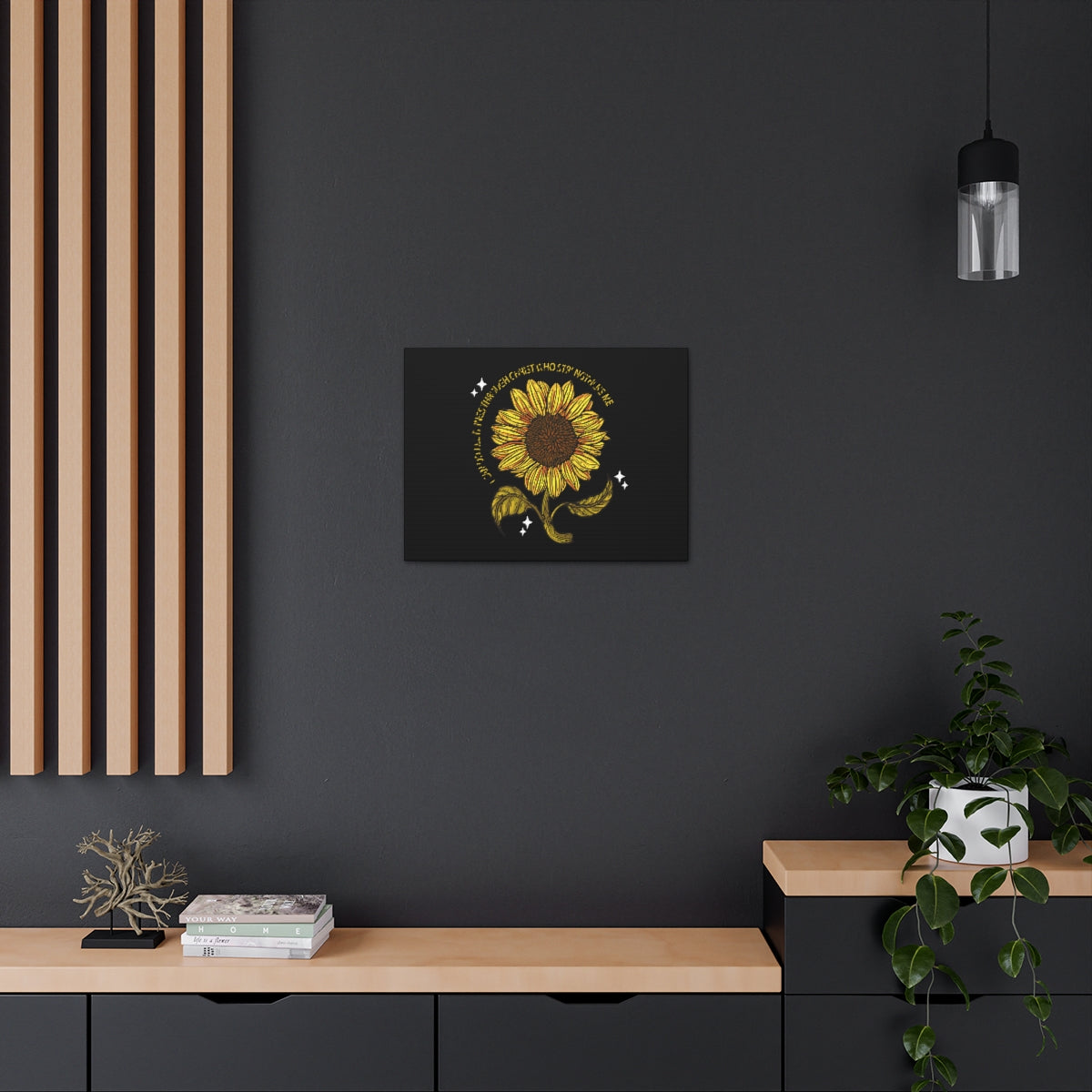 Scripture Walls Through Christ Sunflower Philippians 4:13 Christian Wall Art Bible Verse Print Ready to Hang Unframed-Express Your Love Gifts