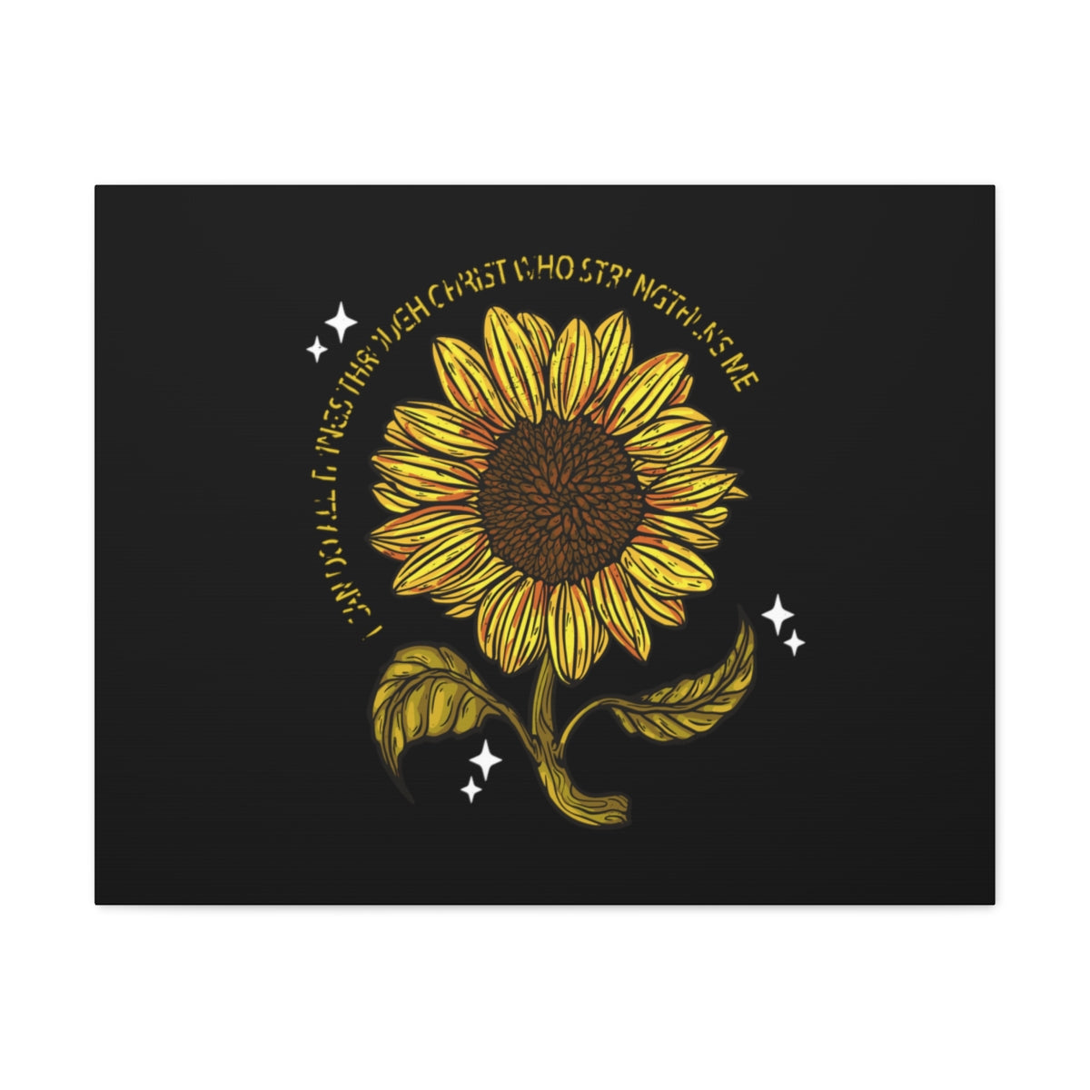 Scripture Walls Through Christ Sunflower Philippians 4:13 Christian Wall Art Bible Verse Print Ready to Hang Unframed-Express Your Love Gifts