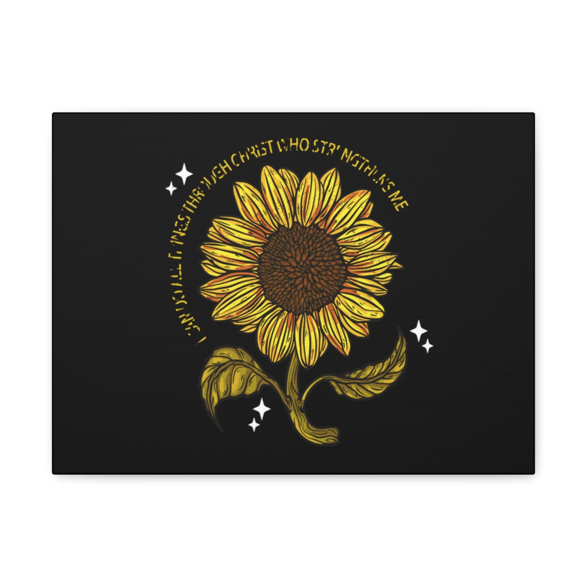 Scripture Walls Through Christ Sunflower Philippians 4:13 Christian Wall Art Bible Verse Print Ready to Hang Unframed-Express Your Love Gifts