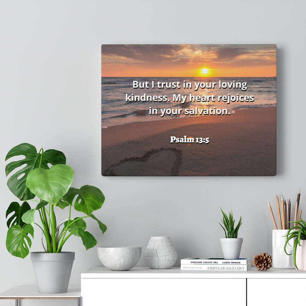 Scripture Walls Thy Salvation Psalm 13:5 Bible Verse Canvas Christian Wall Art Ready to Hang Unframed-Express Your Love Gifts