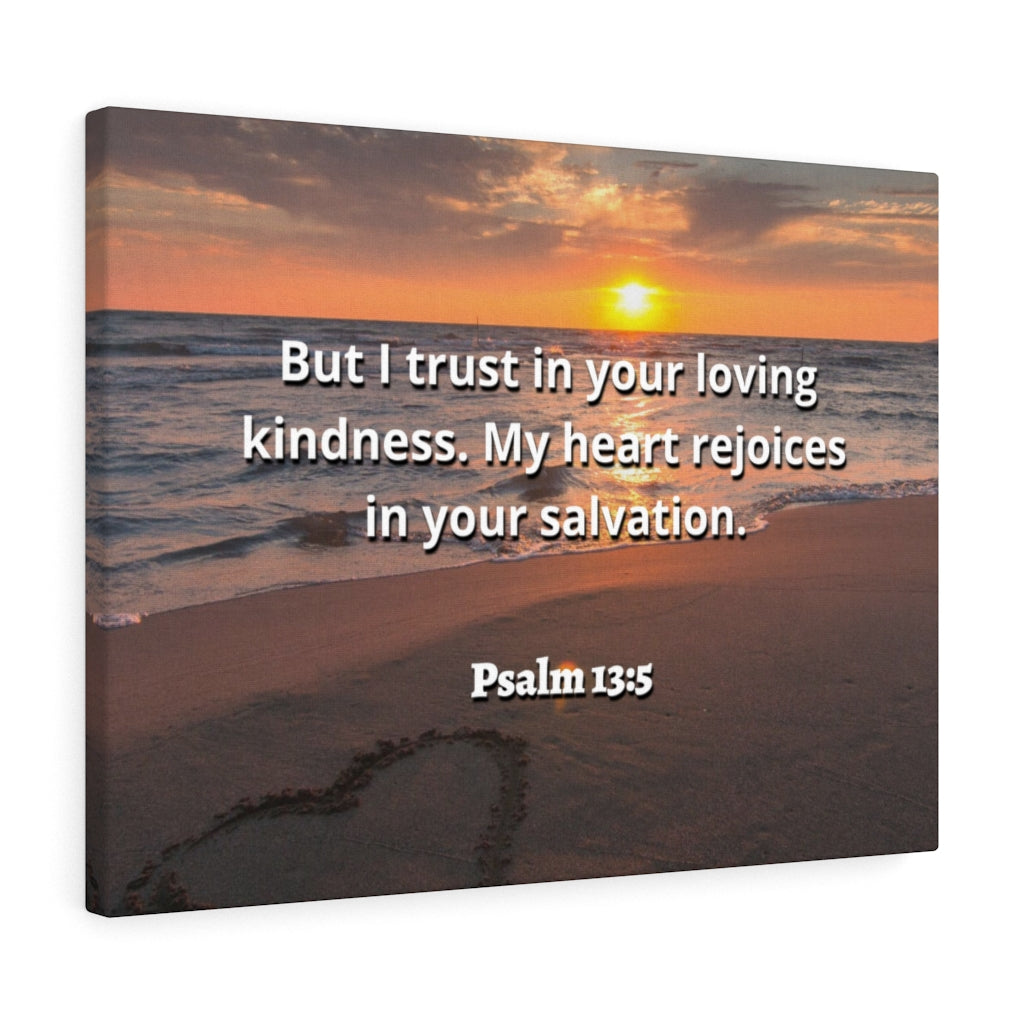 Scripture Walls Thy Salvation Psalm 13:5 Bible Verse Canvas Christian Wall Art Ready to Hang Unframed-Express Your Love Gifts
