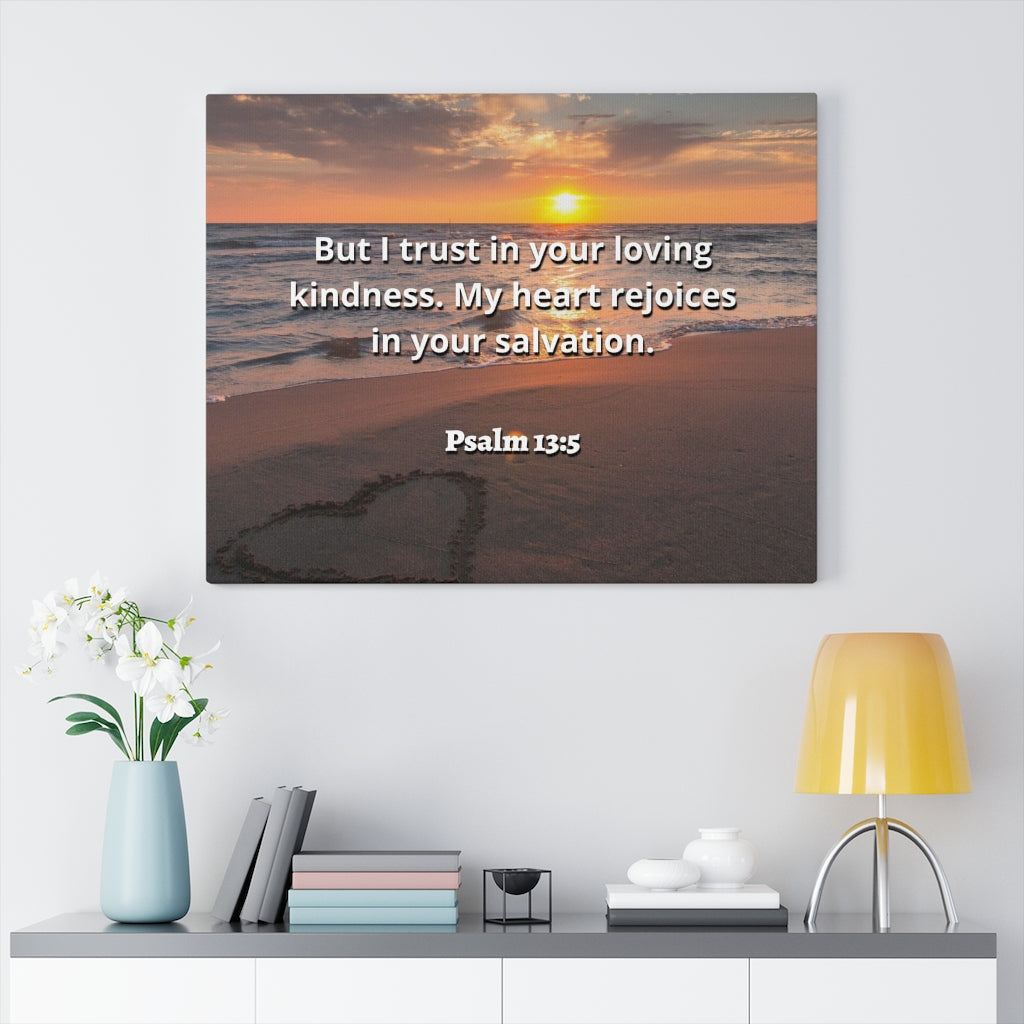 Scripture Walls Thy Salvation Psalm 13:5 Bible Verse Canvas Christian Wall Art Ready to Hang Unframed-Express Your Love Gifts