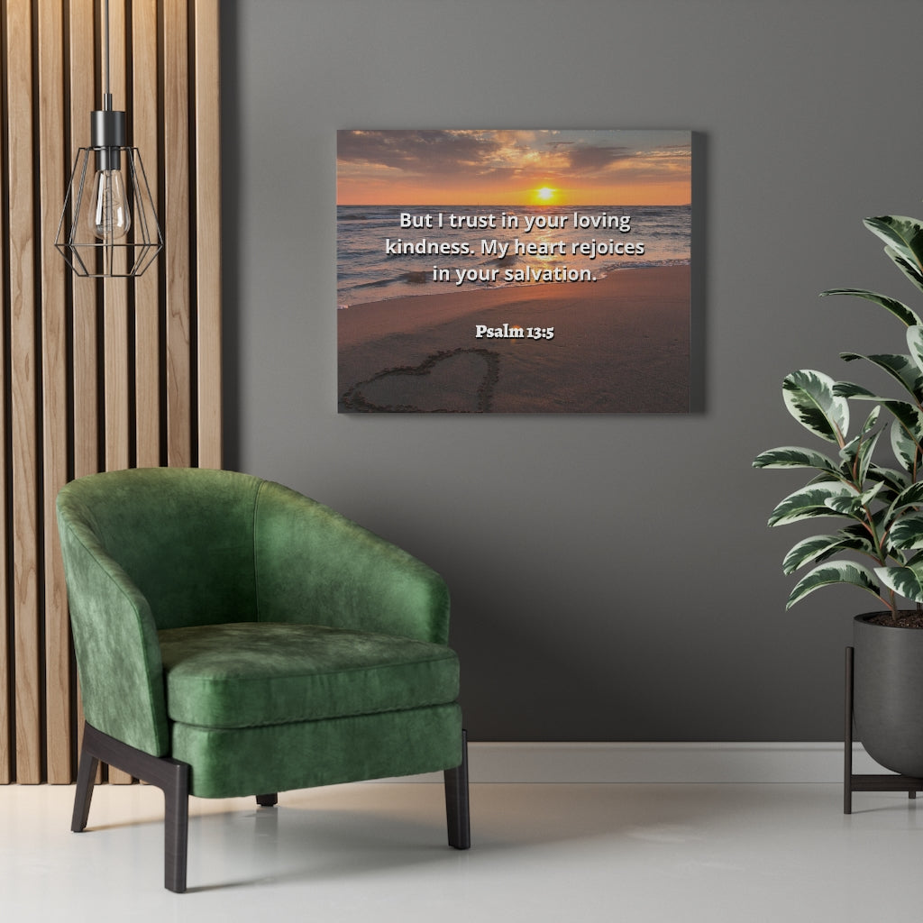 Scripture Walls Thy Salvation Psalm 13:5 Bible Verse Canvas Christian Wall Art Ready to Hang Unframed-Express Your Love Gifts