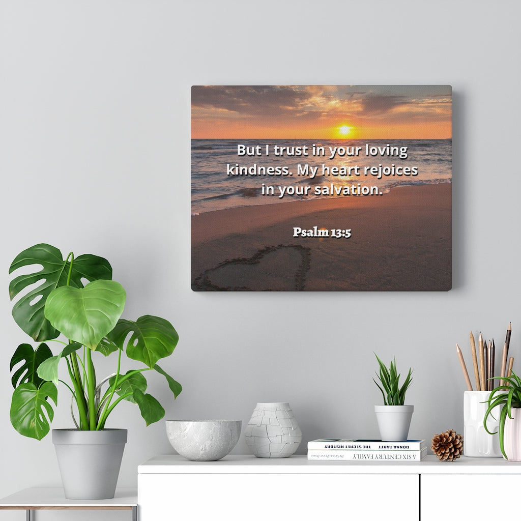 Scripture Walls Thy Salvation Psalm 13:5 Bible Verse Canvas Christian Wall Art Ready to Hang Unframed-Express Your Love Gifts