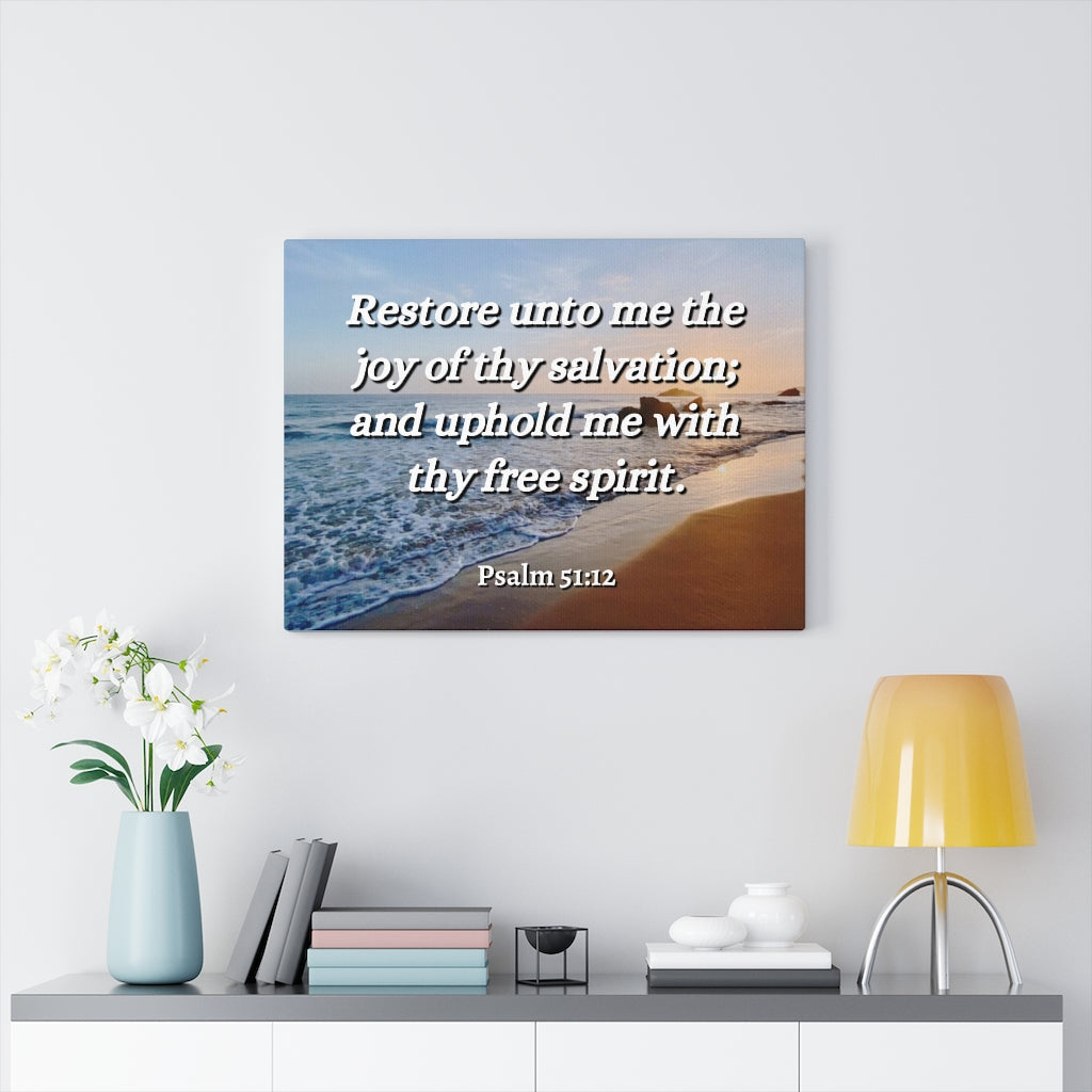 Scripture Walls Thy Salvation Psalm 51:12 Bible Verse Canvas Christian Wall Art Ready to Hang Unframed-Express Your Love Gifts
