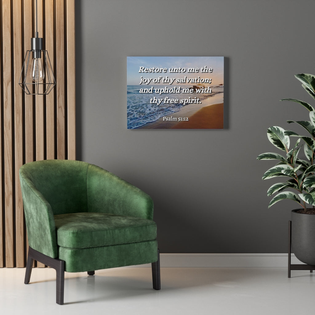 Scripture Walls Thy Salvation Psalm 51:12 Bible Verse Canvas Christian Wall Art Ready to Hang Unframed-Express Your Love Gifts