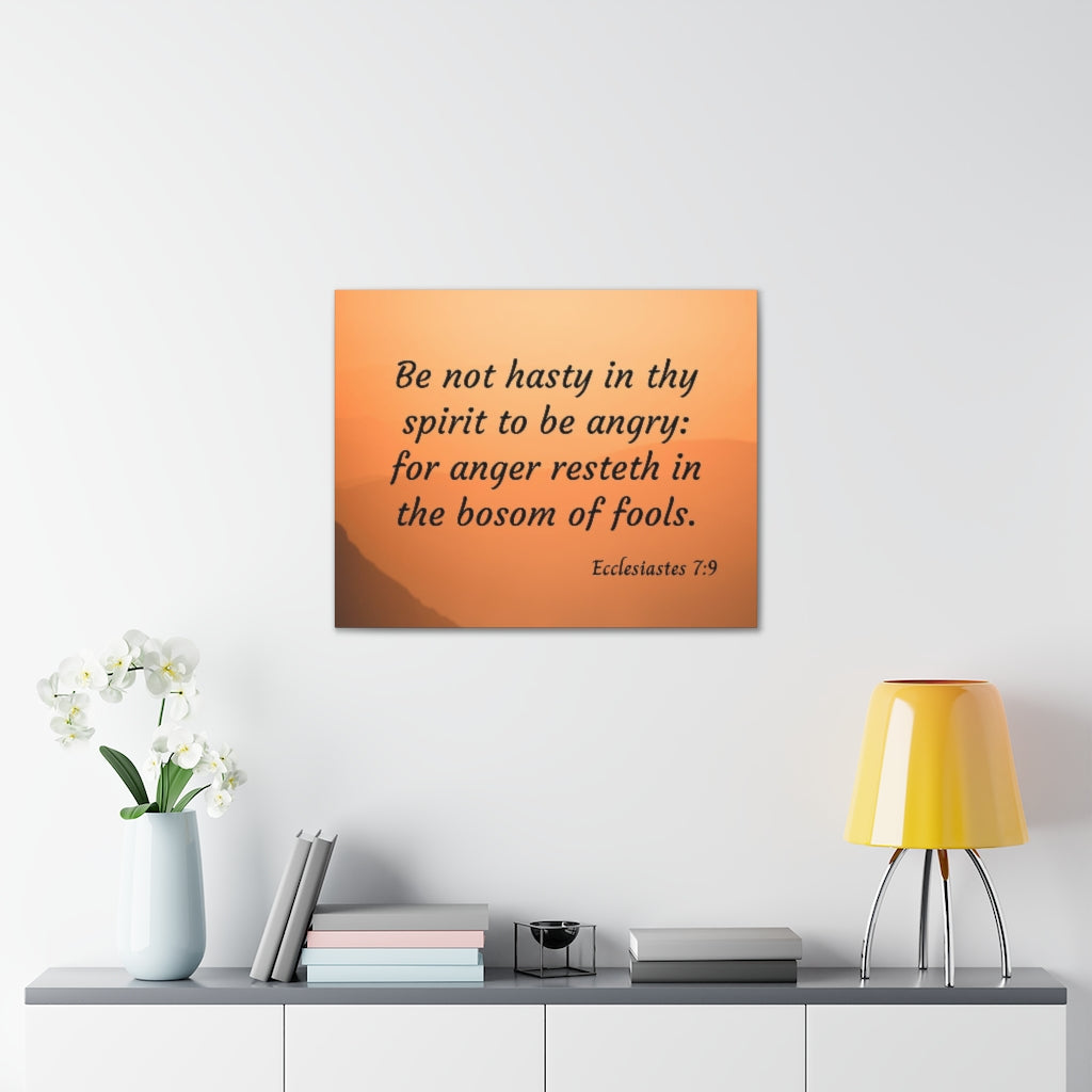Scripture Walls Thy Spirit Ecclesiastes 7:9 Bible Verse Canvas Christian Wall Art Ready to Hang Unframed-Express Your Love Gifts