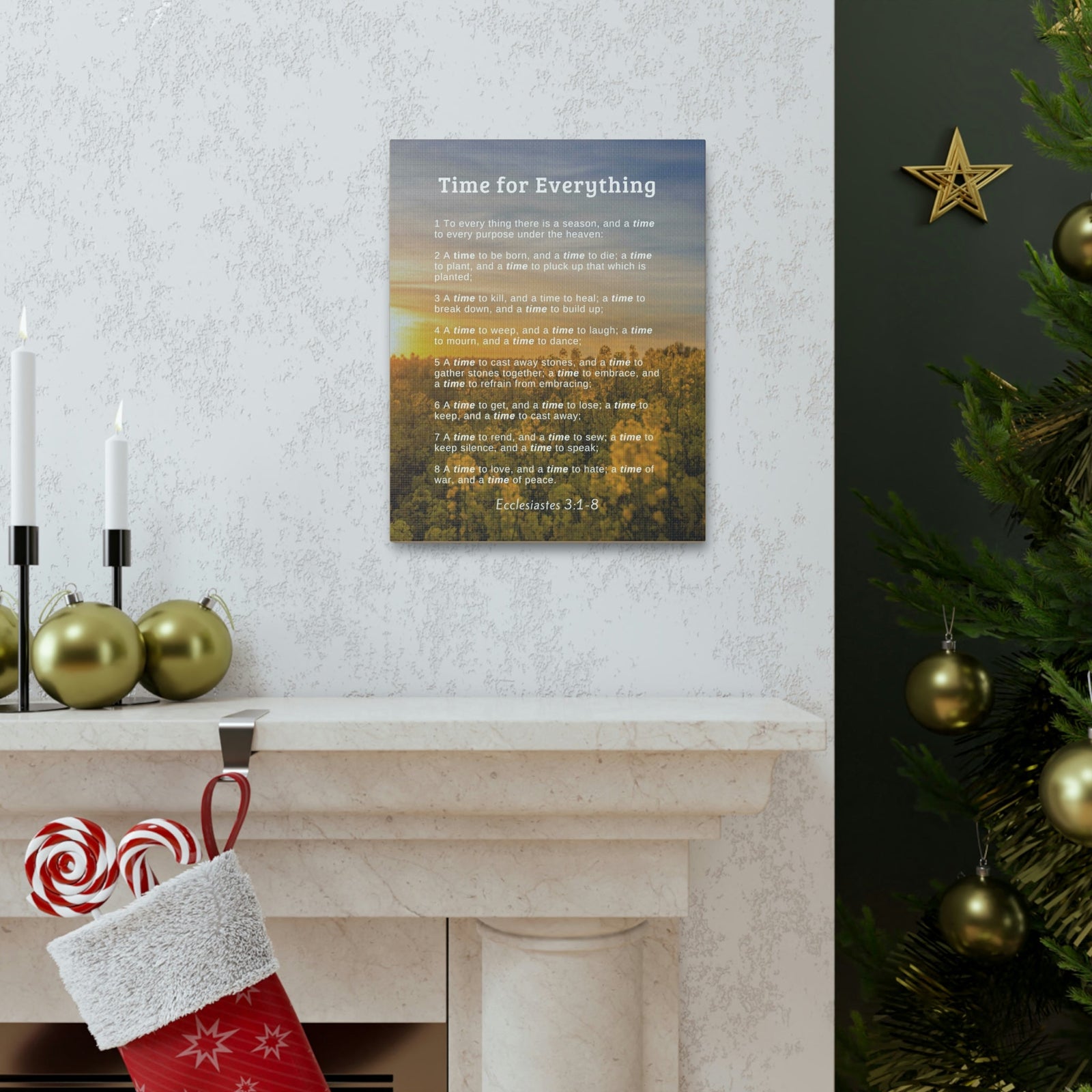 Scripture Walls Time For Everything Ecclesiastes 3:8 Bible Verse Canvas Christian Wall Art Ready to Hang Unframed-Express Your Love Gifts