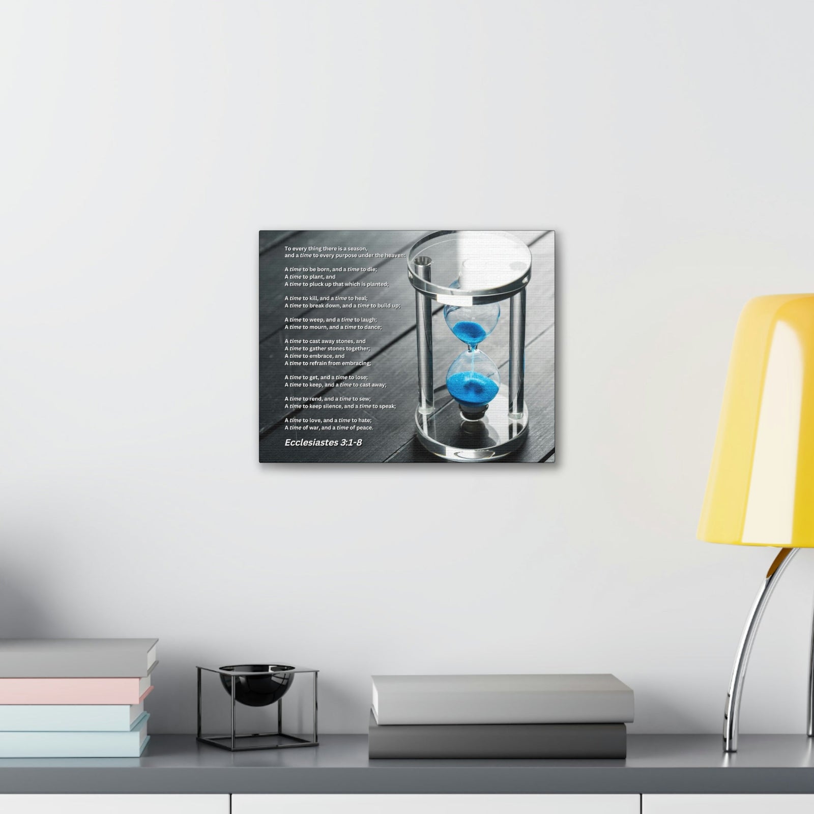 Scripture Walls Time For Everything Hour Glass Ecclesiastes 3:3 Bible Verse Canvas Christian Wall Art Ready to Hang Unframed-Express Your Love Gifts