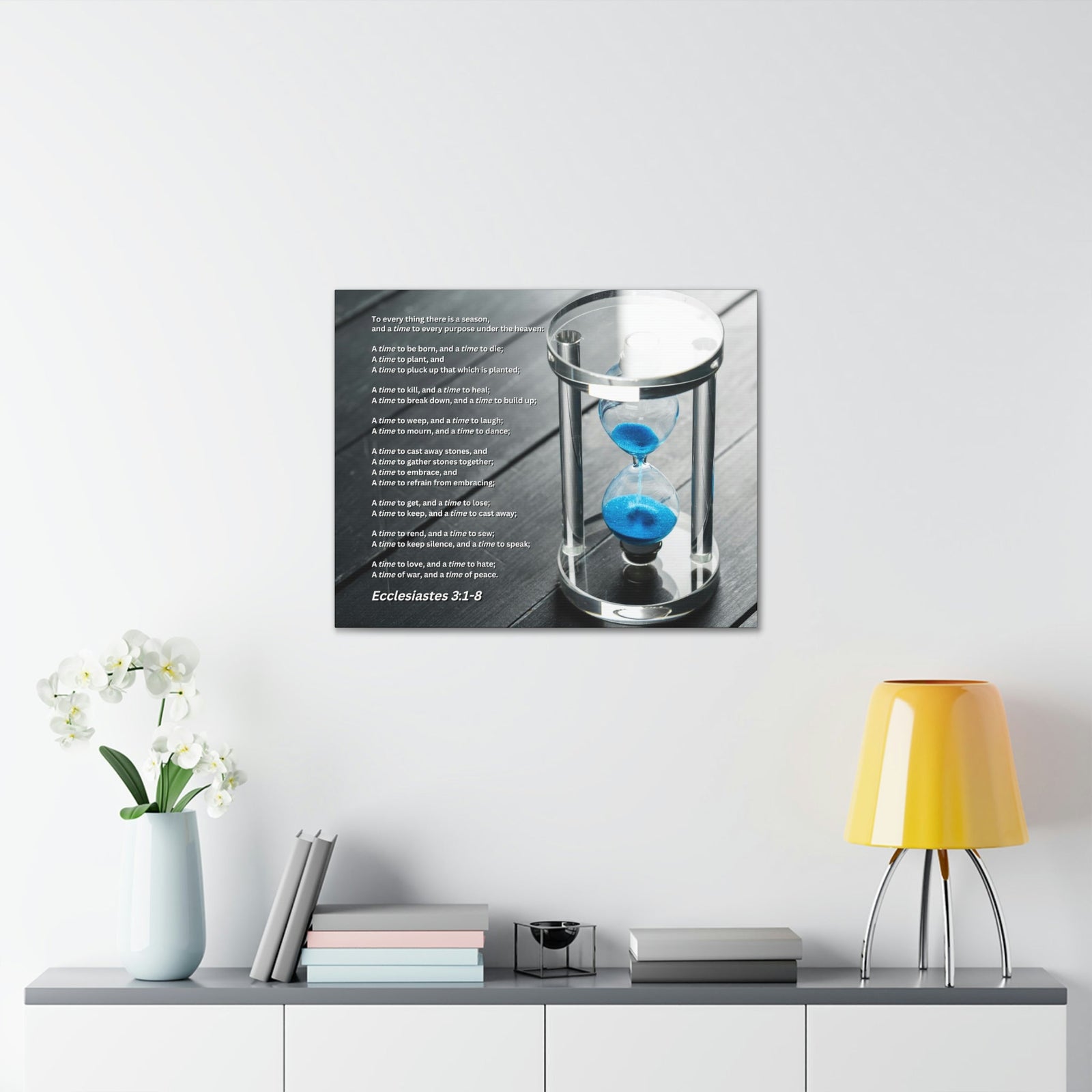 Scripture Walls Time For Everything Hour Glass Ecclesiastes 3:3 Bible Verse Canvas Christian Wall Art Ready to Hang Unframed-Express Your Love Gifts