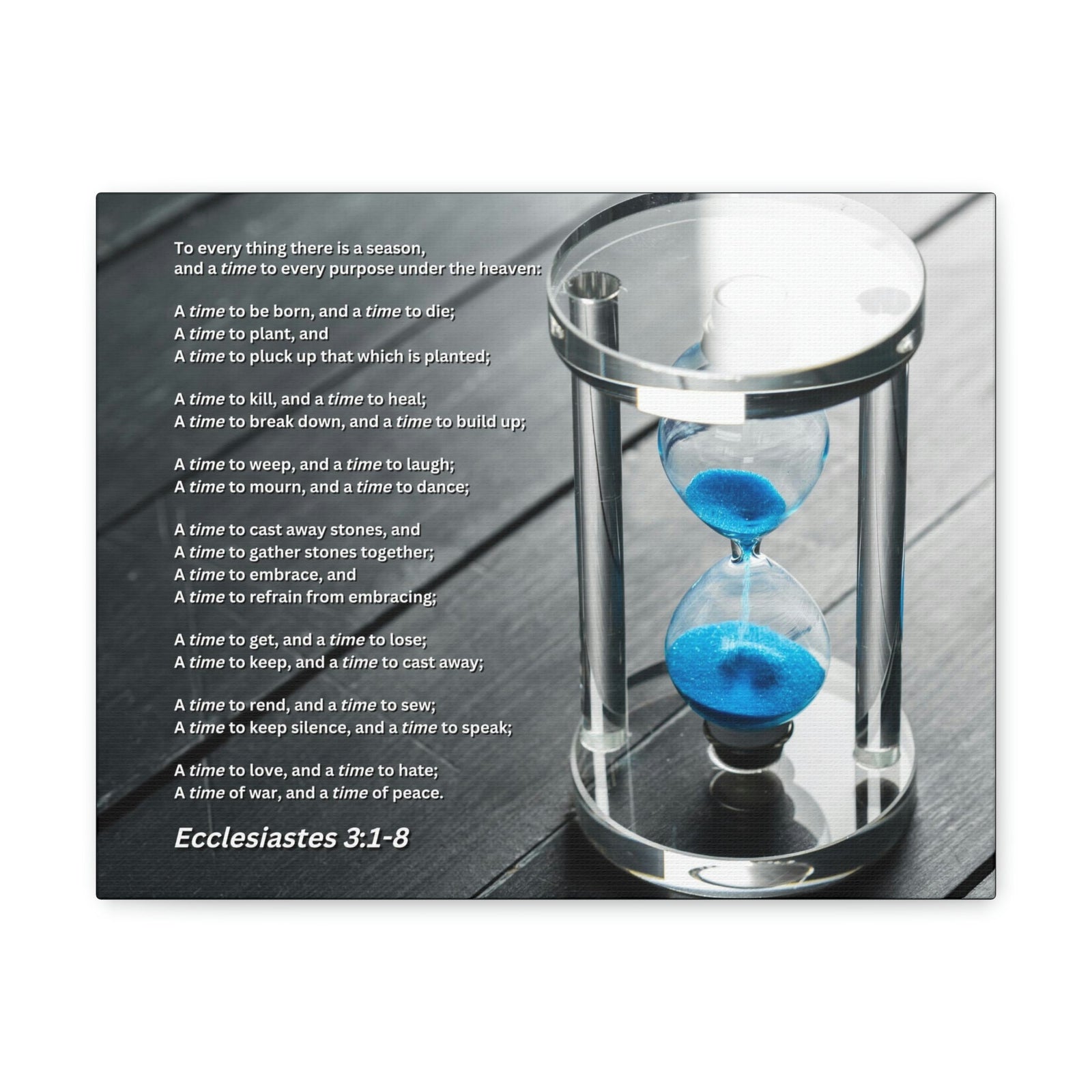 Scripture Walls Time For Everything Hour Glass Ecclesiastes 3:3 Bible Verse Canvas Christian Wall Art Ready to Hang Unframed-Express Your Love Gifts